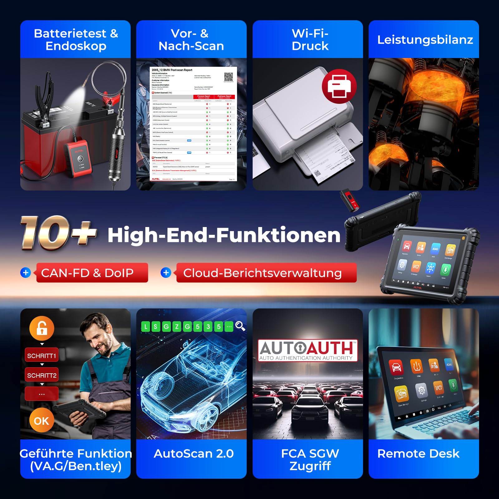Autel MaxiSYS MS906 Pro-TS Diagnosegerät Auto, 2026 RDKS Programmiergerät Up von MK900-TS MP900TS MP808BT MK906 PRO MP900BT, Vollständige TPMS &ECU-Codierung, 3K+ Aktive Tests, CANFD&DoIP Auto Scan2.0