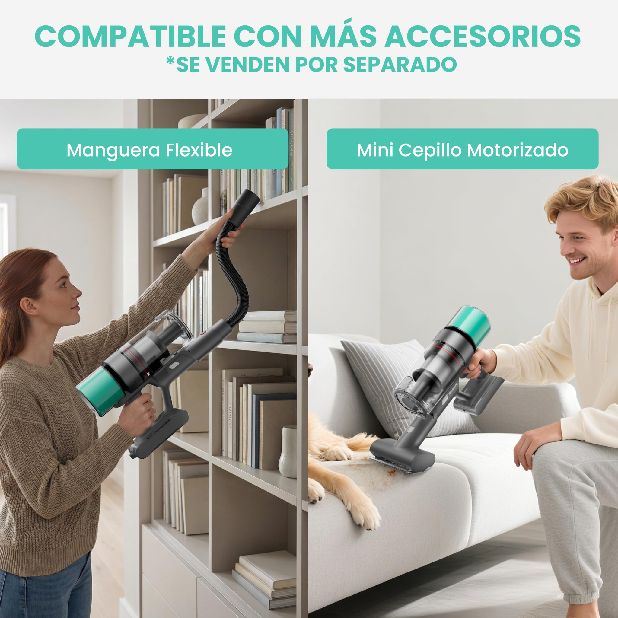 V5 Aspiradora Sin Cable Autoportante, 55 kPa, 600 W, 80 Min | Aspirador Escoba Con Modo AUTO, Filtro HEPA Y Sistema Antienredos Para Suelos, Alfombras Y Pelo De Mascotas