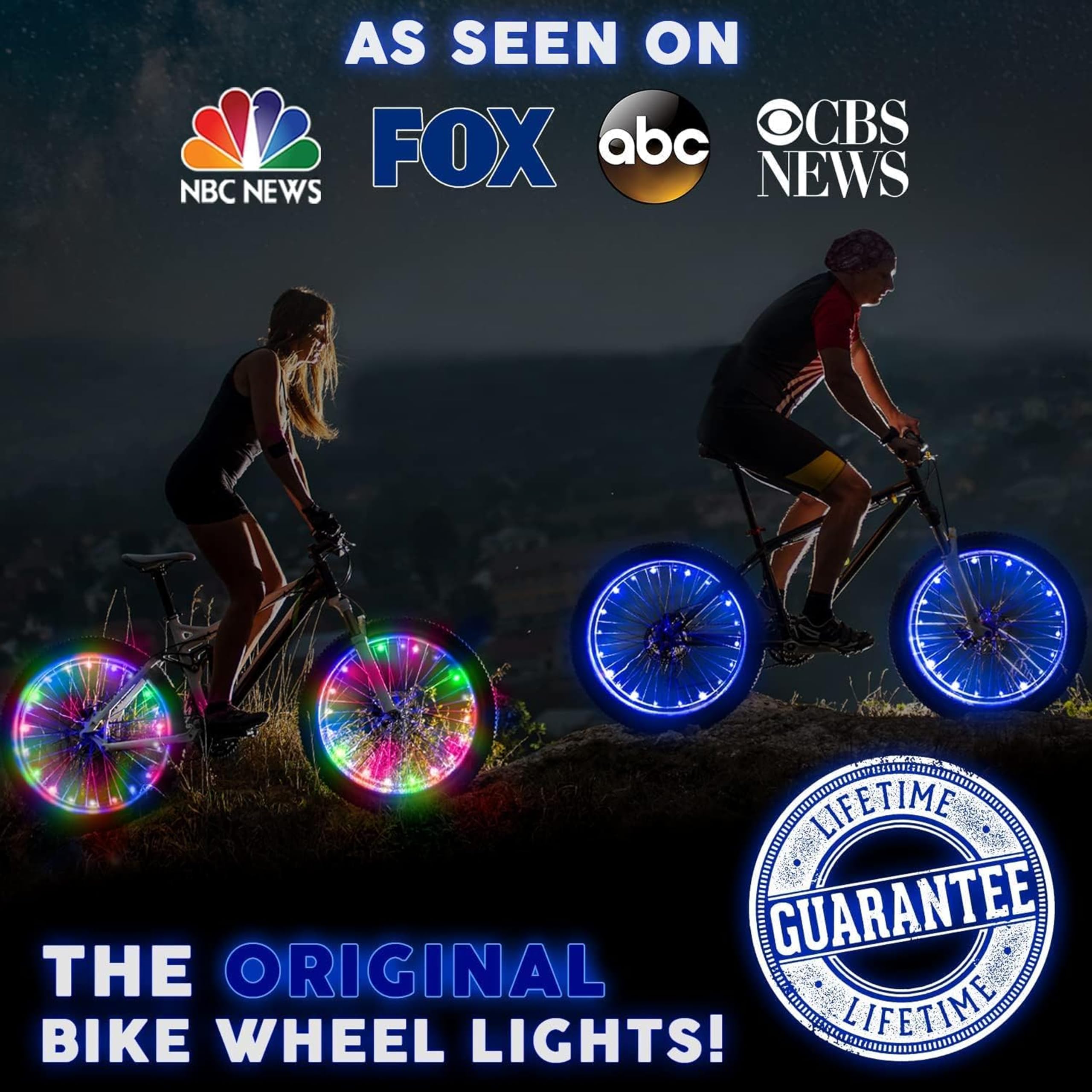 Activ Life 2-Tire Pack LED Bike Wheel Lights with Batteries Included, Get 100% Brighter and Visible from All Angles for Ultimate Safety and Style