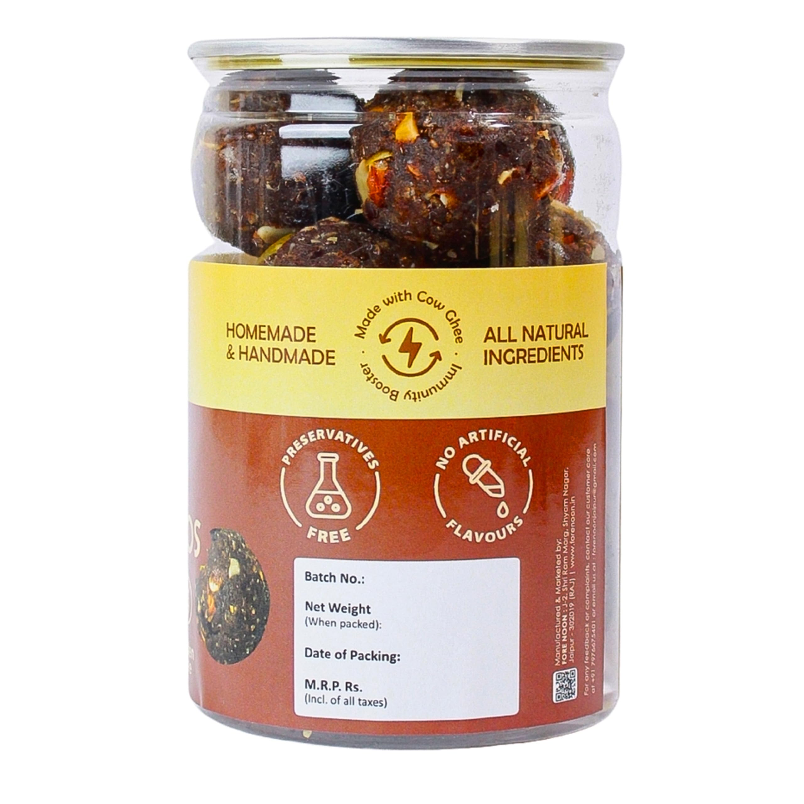 Fore Noon Ragi Dates Laddoo | No Added Sugar & Gluten-Free | High Calcium Indian Finger Millet Laddu (Mandua, Nachani, Nagli, Ragulu, Kelvaragu) | 100% Natural, No Flavours & Preservatives | Gond & Cow Ghee Snack for Kids, Pregnancy & Immunity Support | 225g Pack ( 9 x 25g ) 1