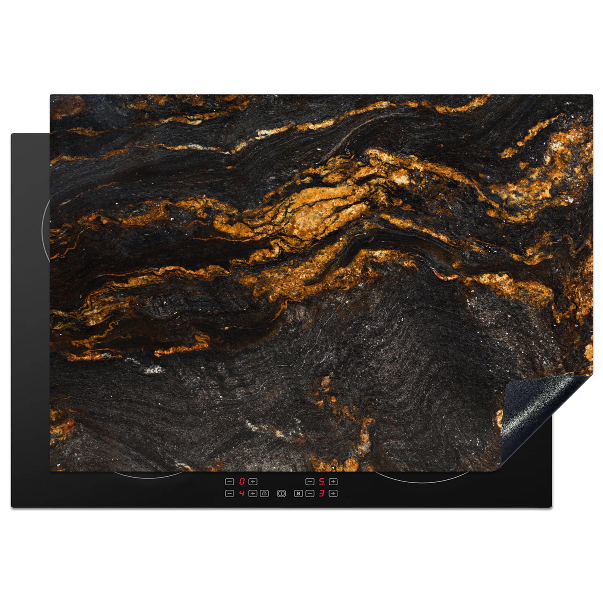 KitchenYeah© Induction Hob Cover Protector Mat 20.5"x29.5" / 75x52 cm Kitchen Universal Ceramic Covers for Electric Cookers Vinyl Marble - Limestone - Black - Gold - Marble Look - Luxe