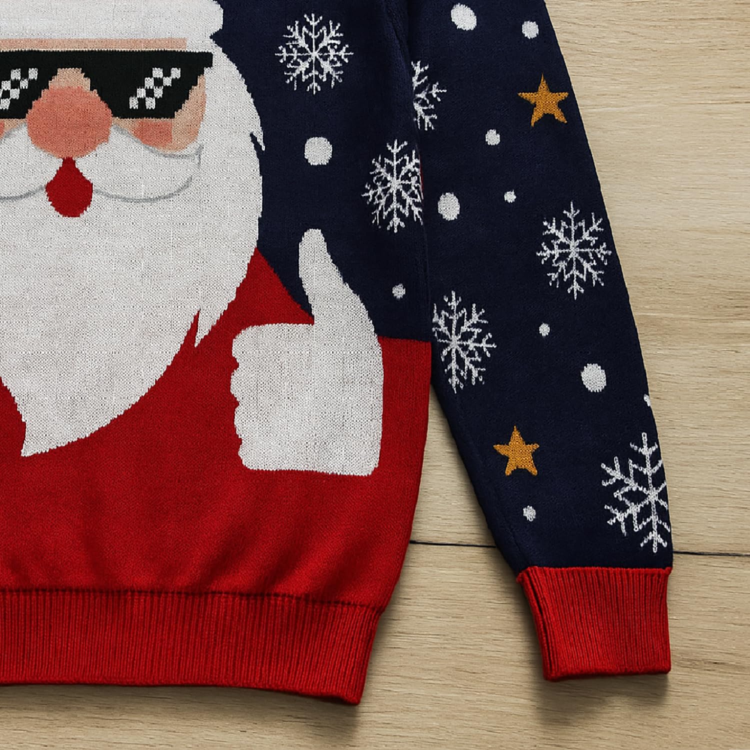 Jersey Navideño Niño 100% Poliéster Estampado Cuello Redondo Multicolor Manga Larga