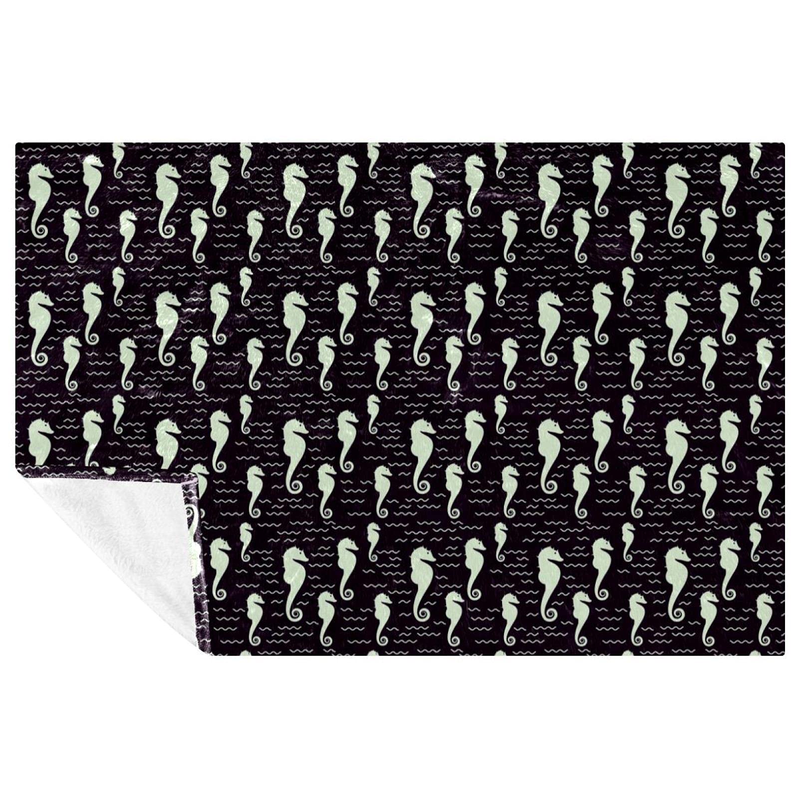 Couverture chaude Hippocampe pour canapé et lit douceur anti-froid