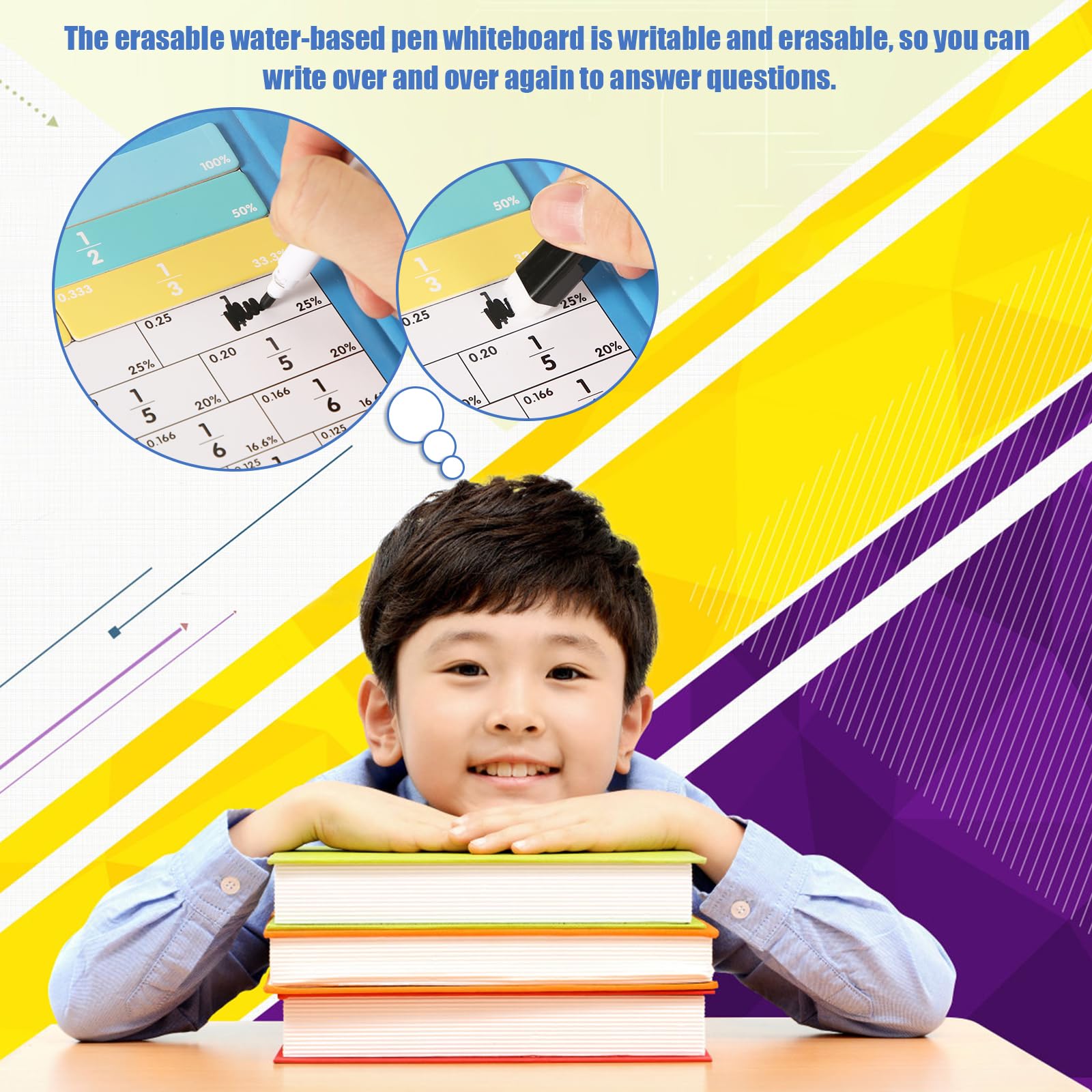 Puzzle Educativo sulle Frazioni Magnetiche, Manipolatori di Frazioni Strisce Piastrelle per Frazioni e Cerchi Magnetici con Percentuale Matematica Giochi Apprendimento per Scuola Elementare