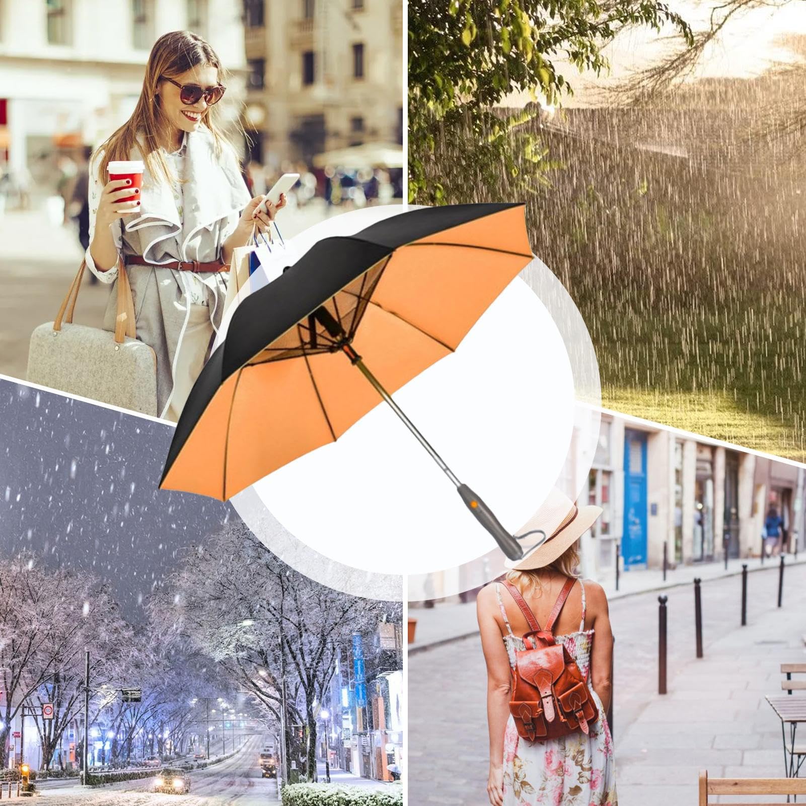 Parapluie de pour la pluie | Parasol avec ventilateur et brume