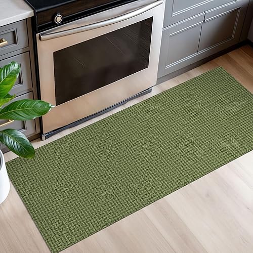 Vista 317 de EARTHALL - Tapete tejido lavable con parte trasera de goma, tapete trenzado de algodón antideslizante para interiores para entrada, pasillo, cocina