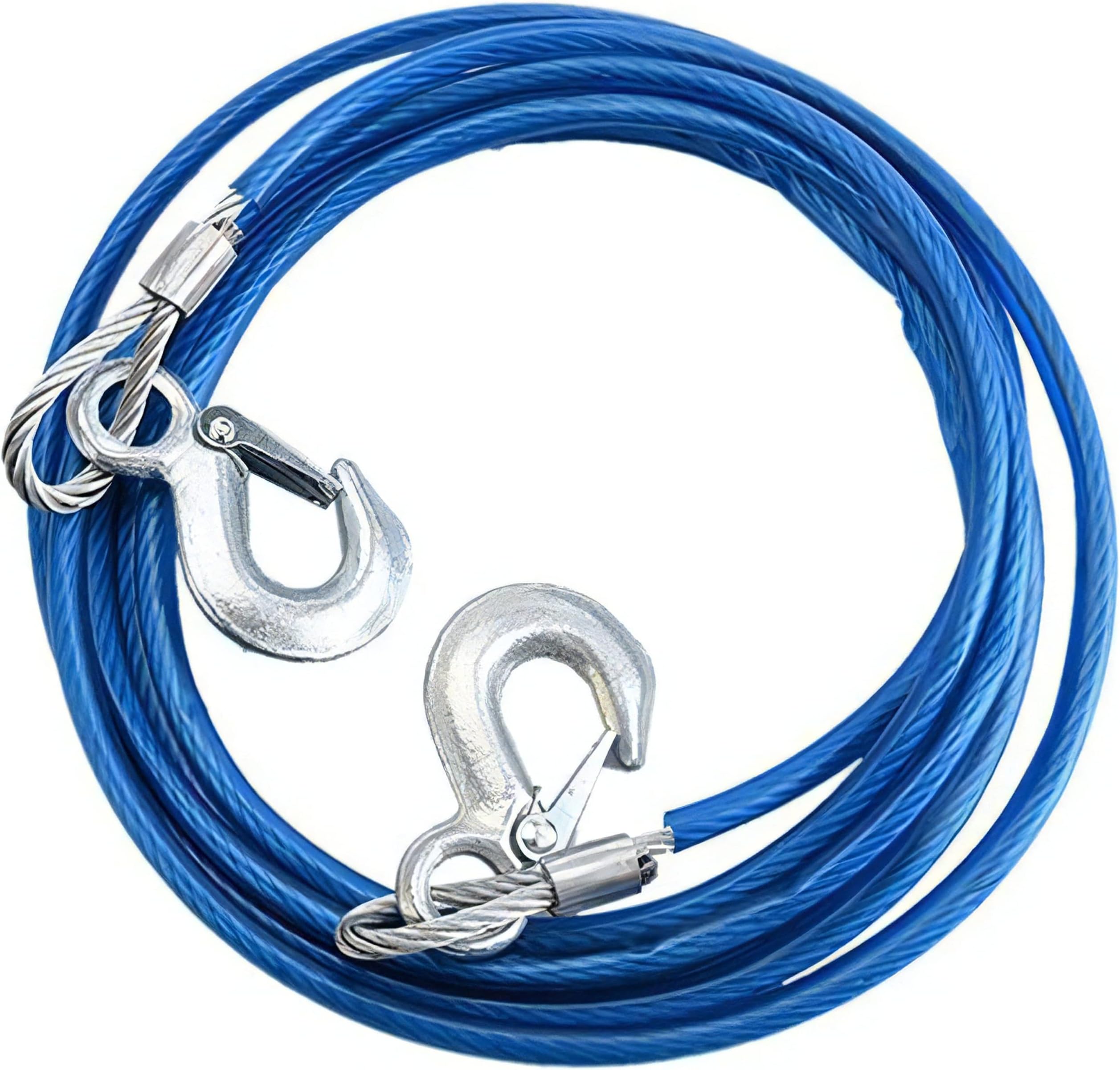 3 Pcs Emergency Steel Towing Wire with PVC Casing, Towing Rope with Hook, Durable Pulling Car Tow Strap Tow Rope Car Recovery 4M