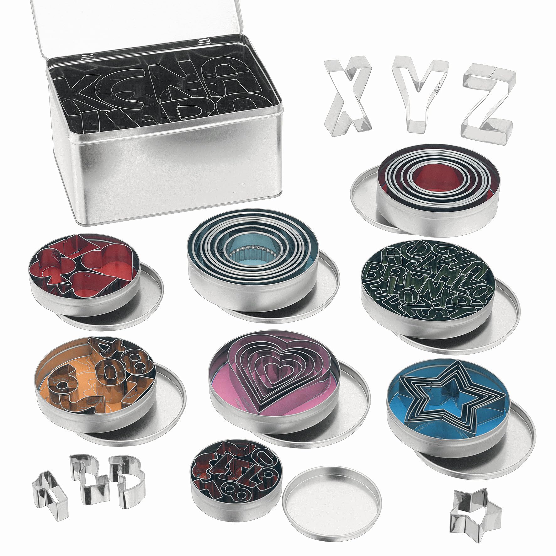 Judge Bakeware, 6 Piece Round Crinkle Edge Cutters, Silver - Image 2