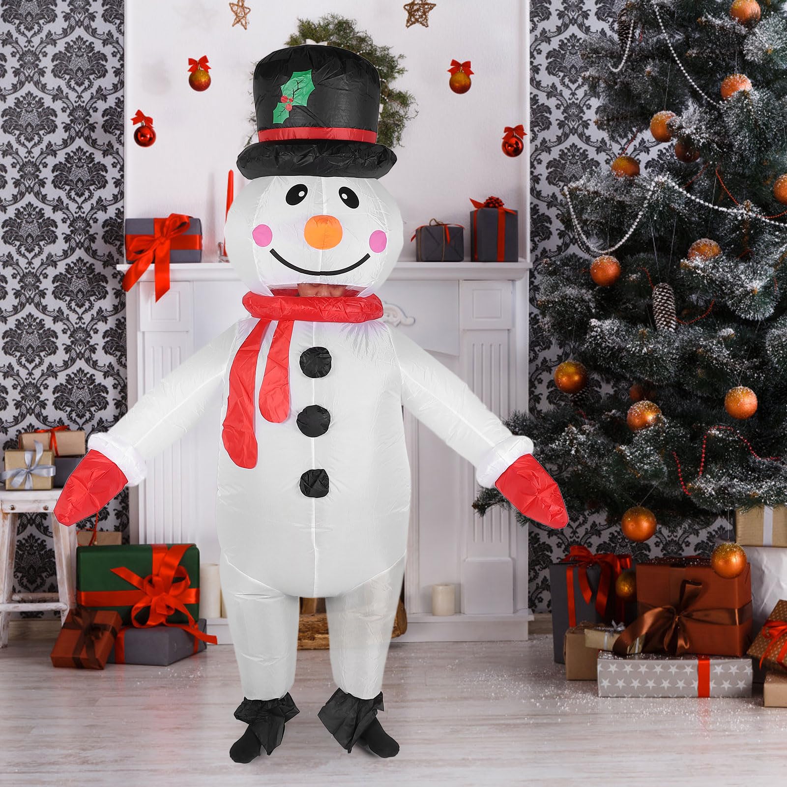 CHICIRIS Snowman Inflatable Costume, 190T Water Resistant Fabric