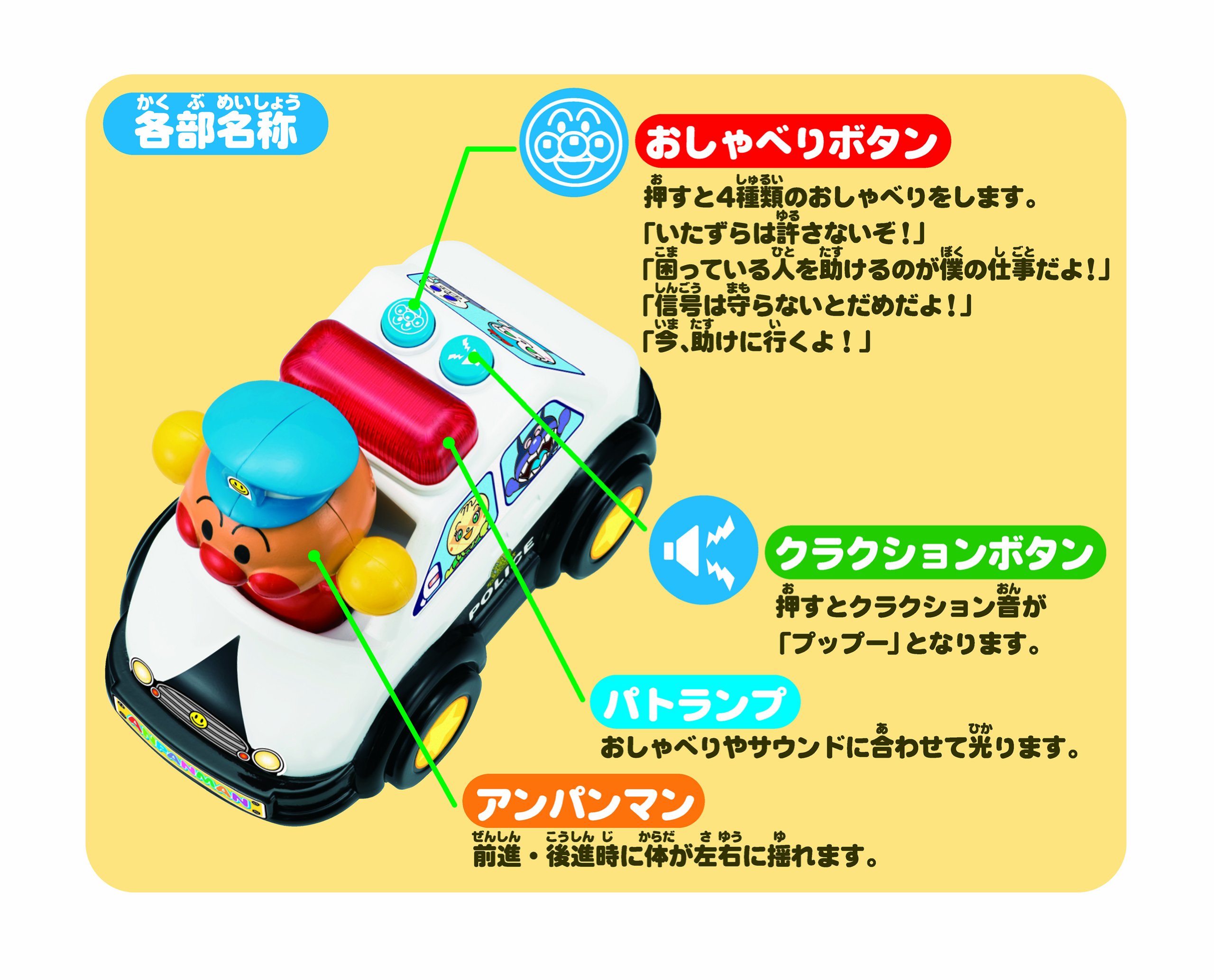 Amazon.co.jp: アンパンマン おしゃべりパトカー : おもちゃ