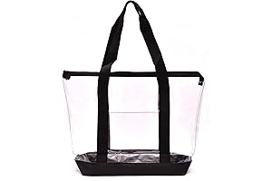 Handy Laundry Clear Tote Bag with Zipper Closure and Long Shoulder Strap