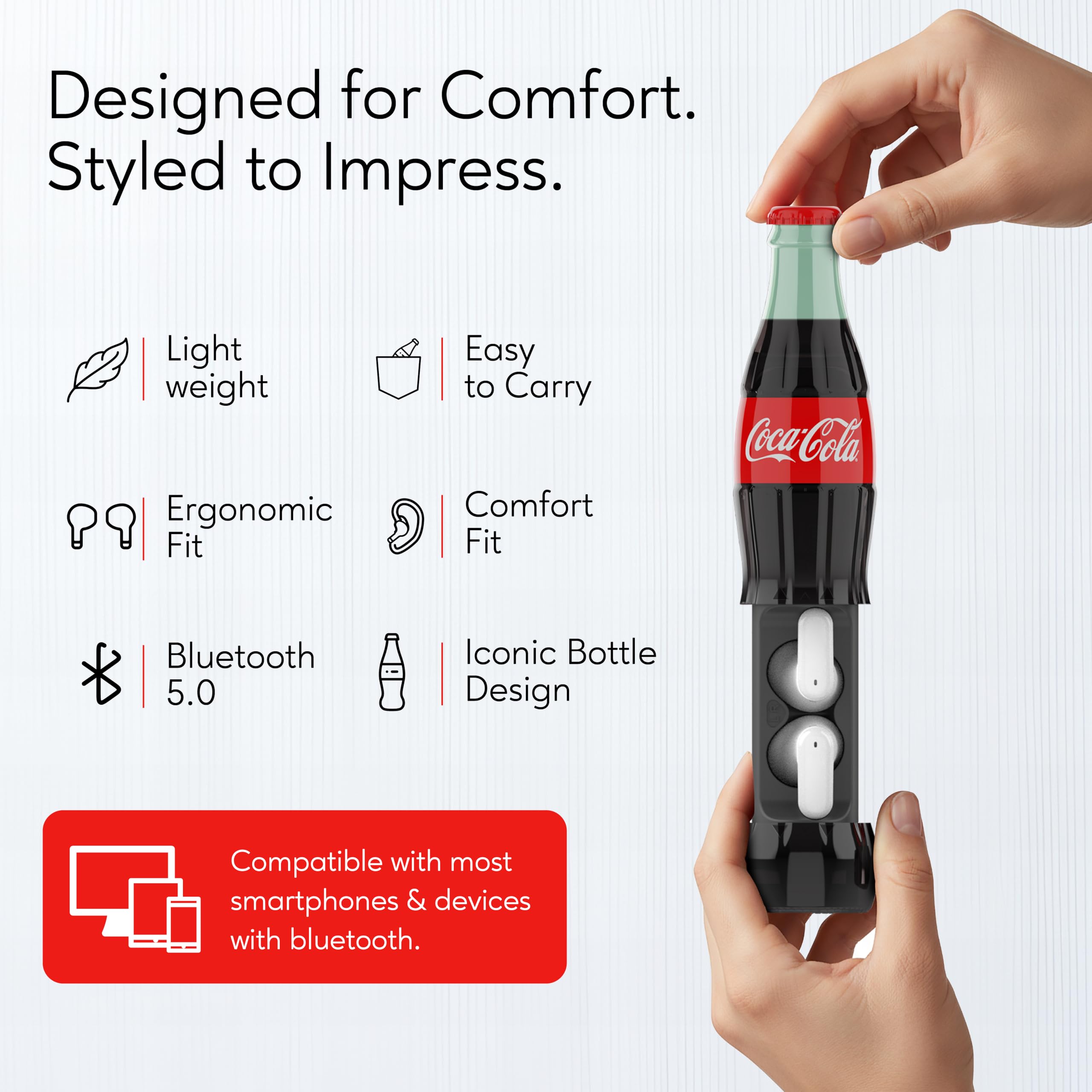 Coca-Cola コカ・コーラ ワイヤレスヘッドセット Amazon.com: Coca-Cola Bottle Shaped Wireless Earbuds – Bluetooth