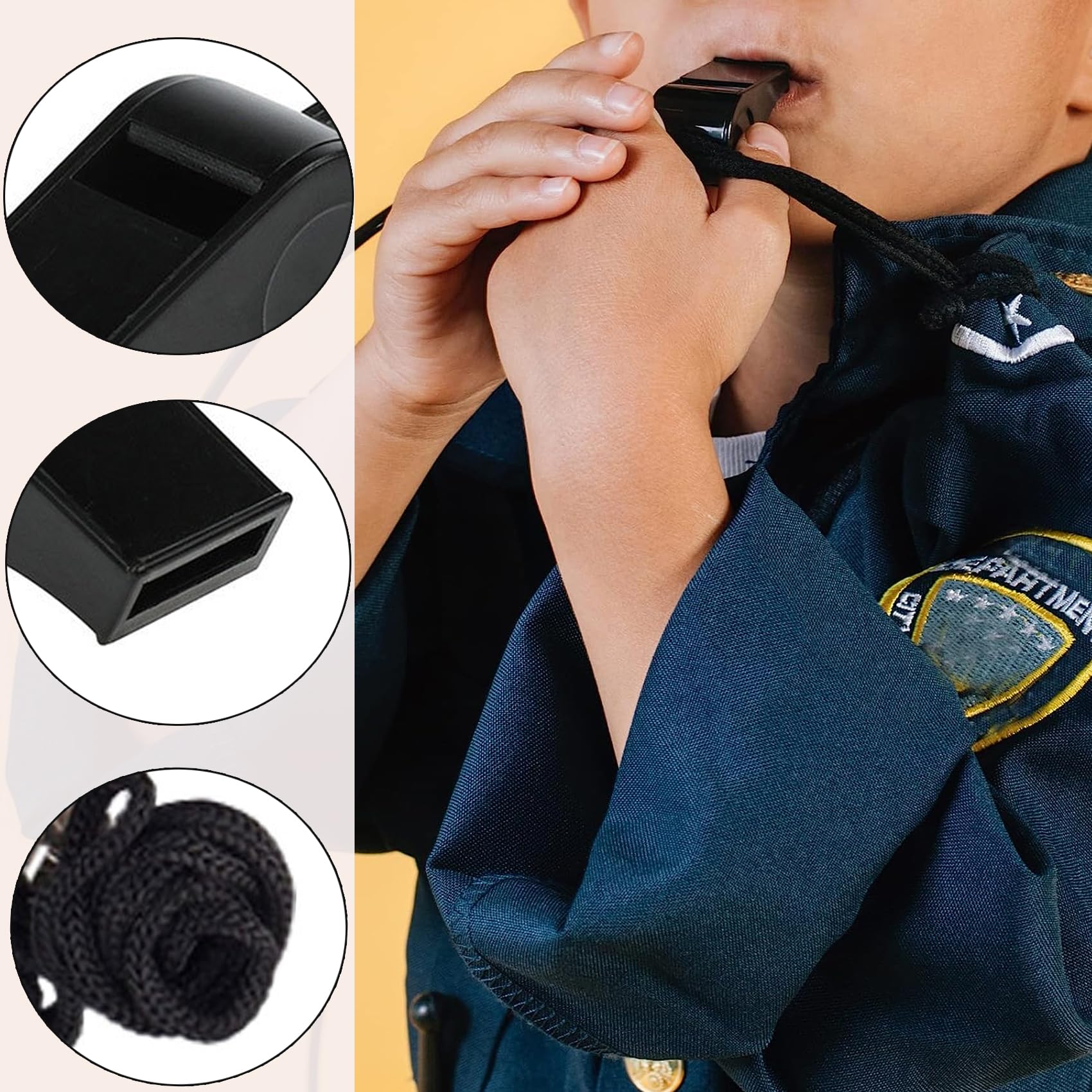 2 Fischietti In Plastica Con Cordino - Suono Forte, Per Allenatori, Arbitri E Emergenze - Foto 5