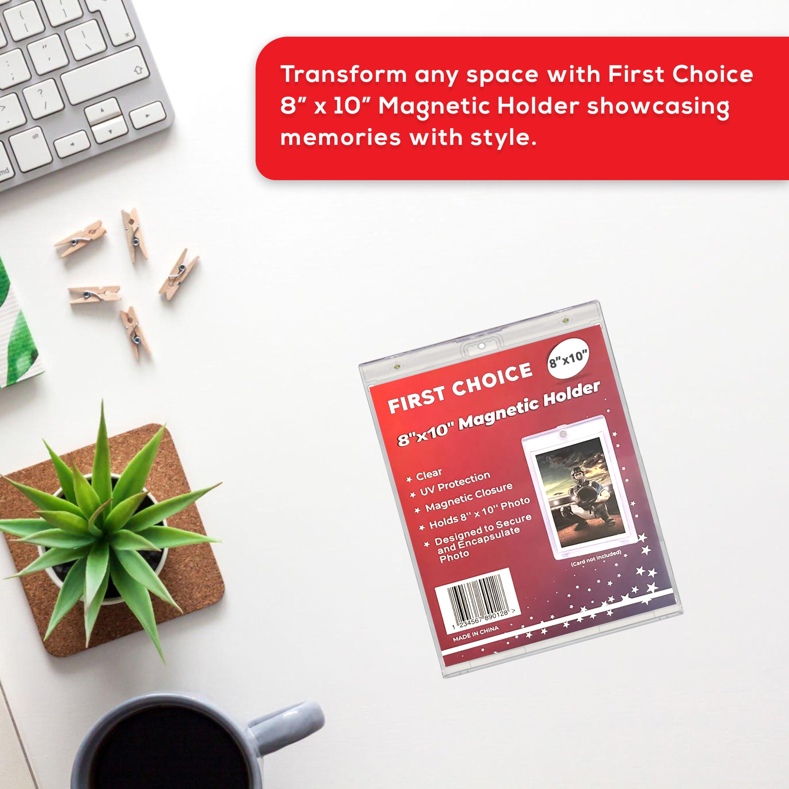 Premium 8x10 Acrylic Magnetic Picture Frames Crystal Clear Magnetic Photo Frames, One Touch Photo Magnetic Holders, UV Protection Protectors, Premium Wall Mountable Photo Protective Holders