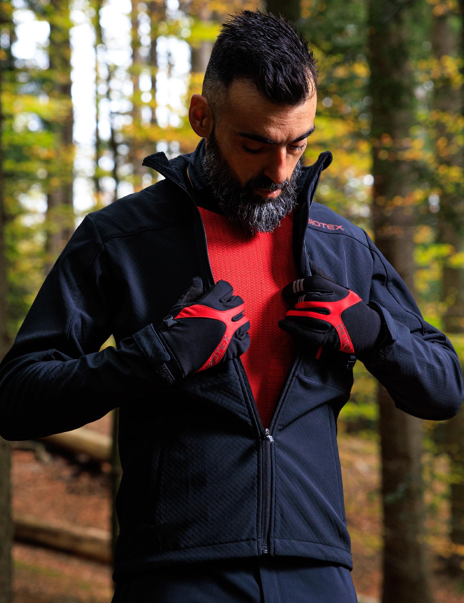 BIOTEX Giacca Termica IEX Unisex per Ciclismo e Running, Tessuto Antivento e Waterproof, Giacchetto a Manica Lunga