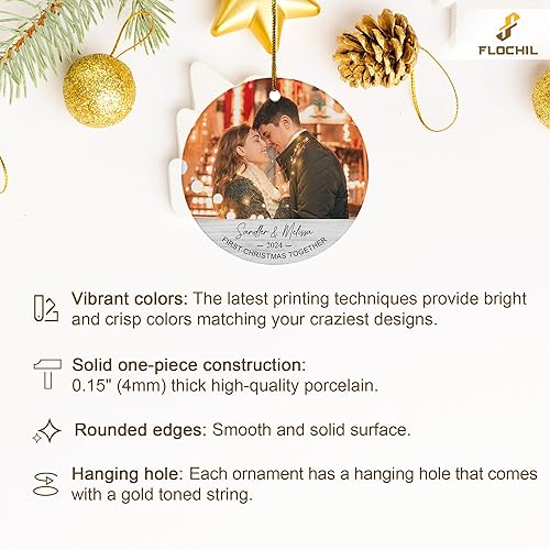 Miniatura 33 de FLOCHIL Adorno familiar personalizado para árbol de Navidad, adorno de Navidad familiar personalizado con foto de nombre, familia de 3, 4, 5 adornos