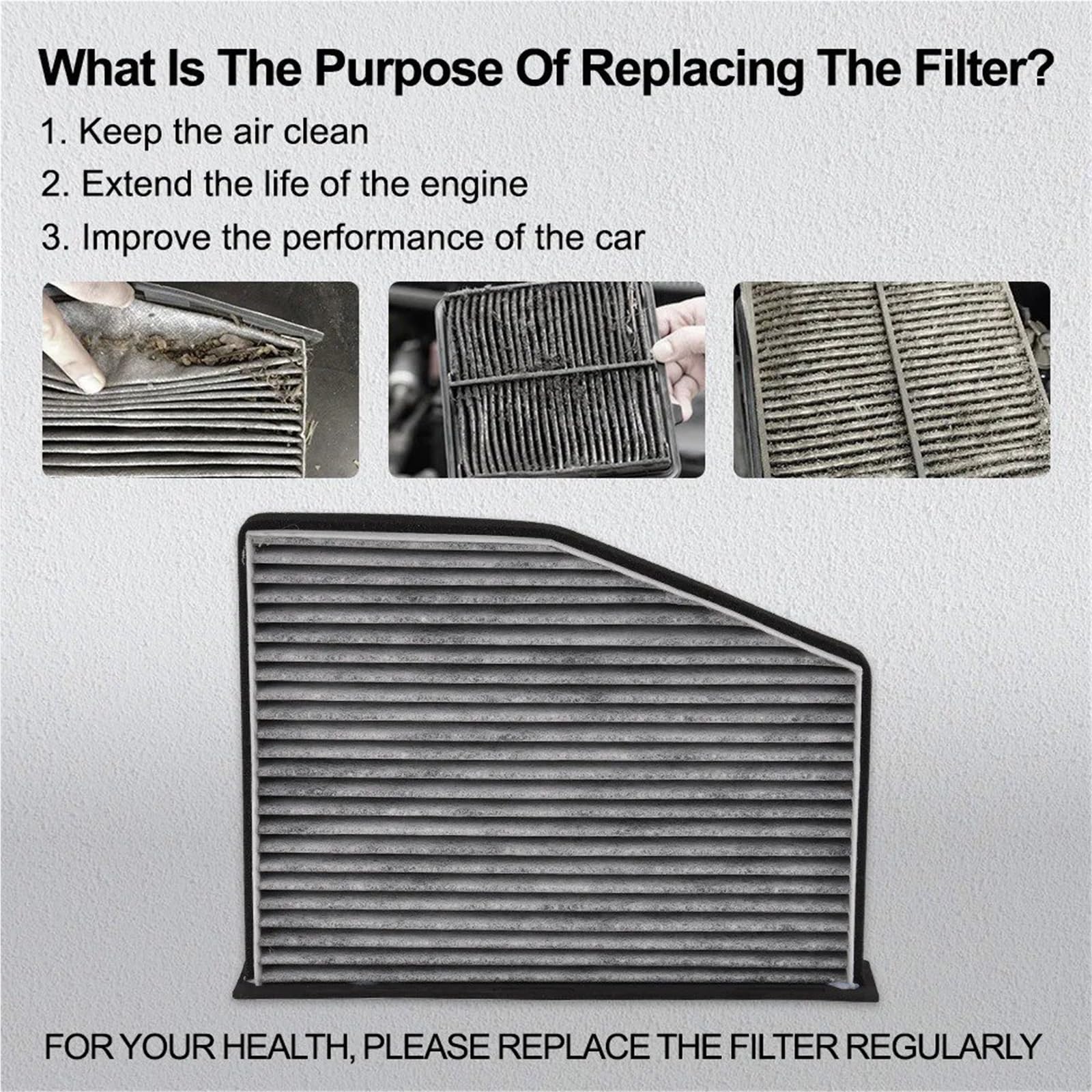 Para VW Para Passat Para R32 Para Rabbit Para Routan 2006-2022 Filtro De Aire Cabina Carbono Para Motor Coche