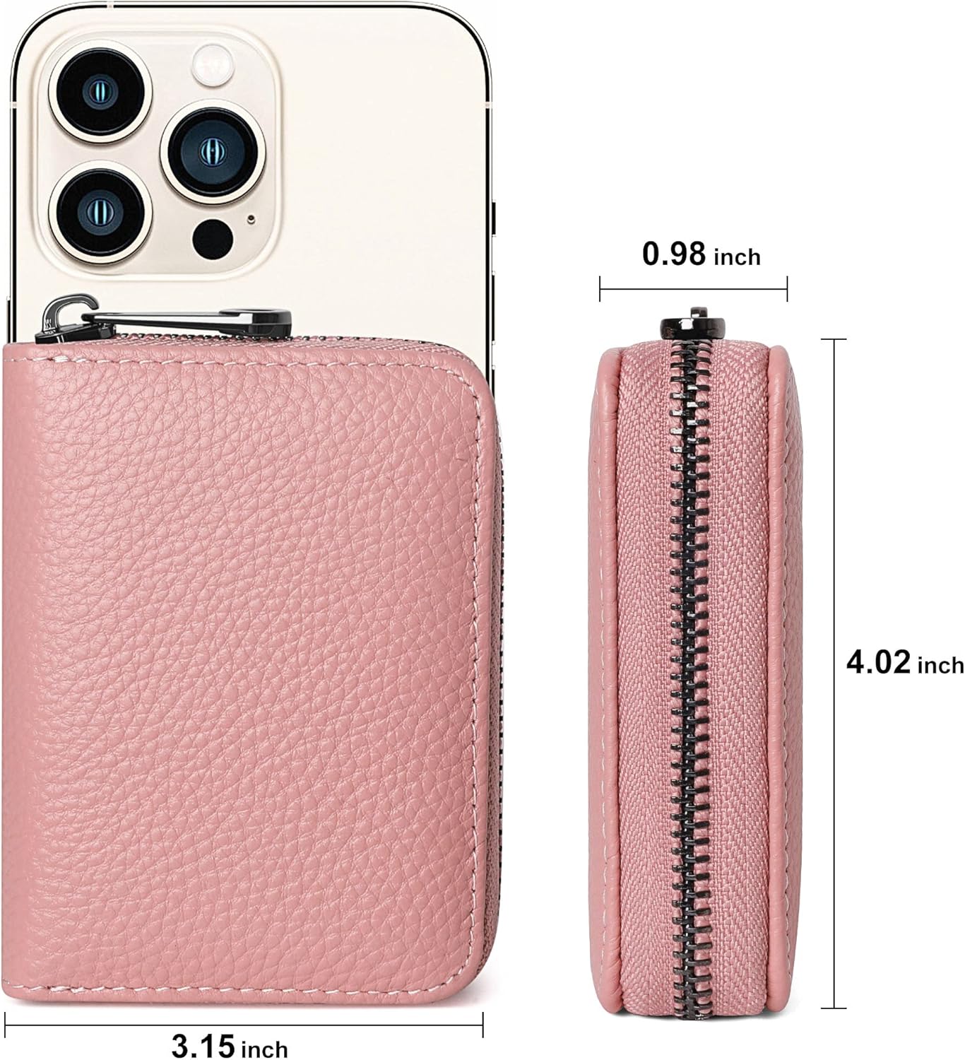 Badiya Genuine Leather Credit Card Holder for Women RFID Blocking Accordion Small Card Case Wallet - Image 4