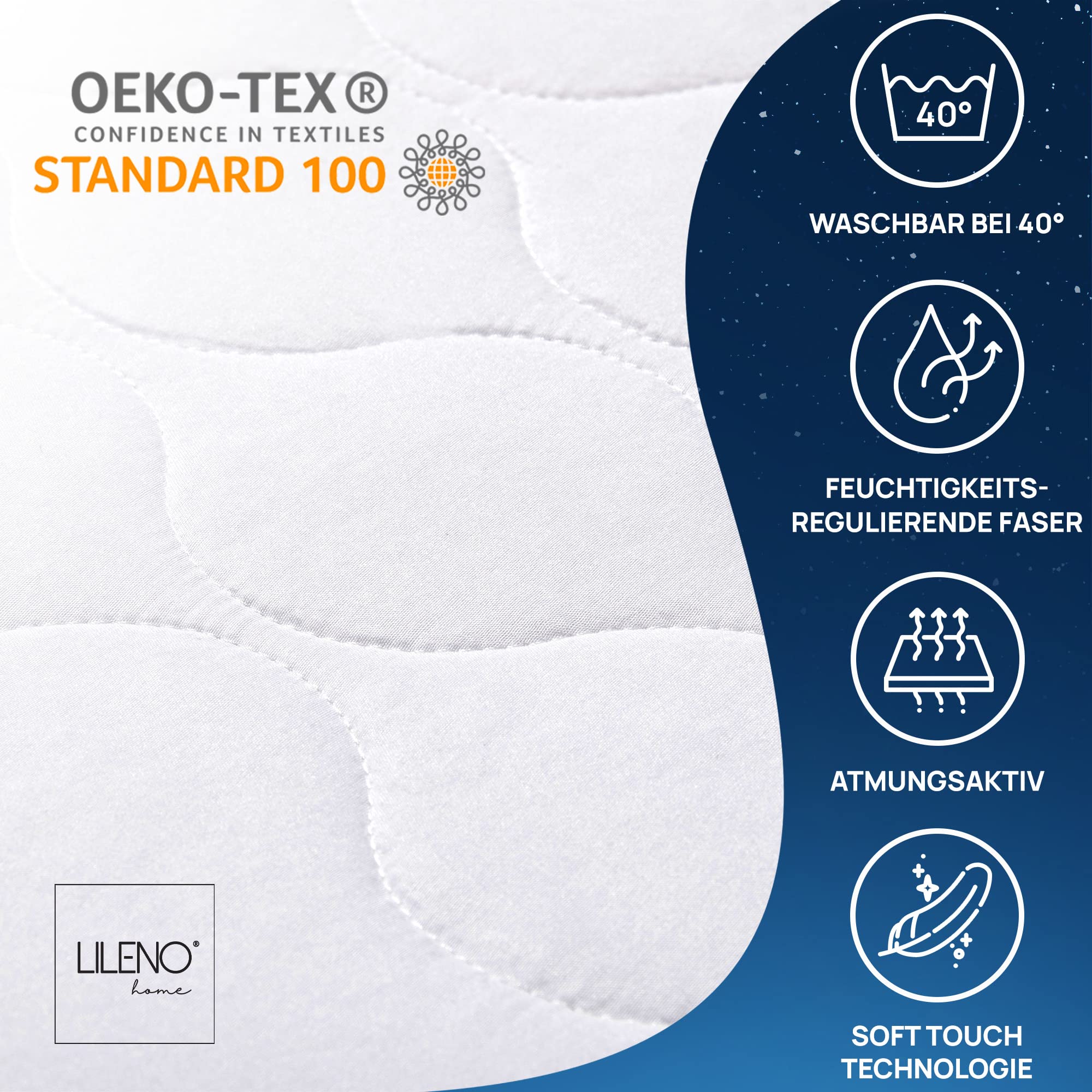 Housse pour matelas déjà/Protège Matelas/Housse de matelas 140 x 200 cm pour tous les matelas, Microfibre, weiß, Gr. 3: Matratzenhöhe 17-19 cm