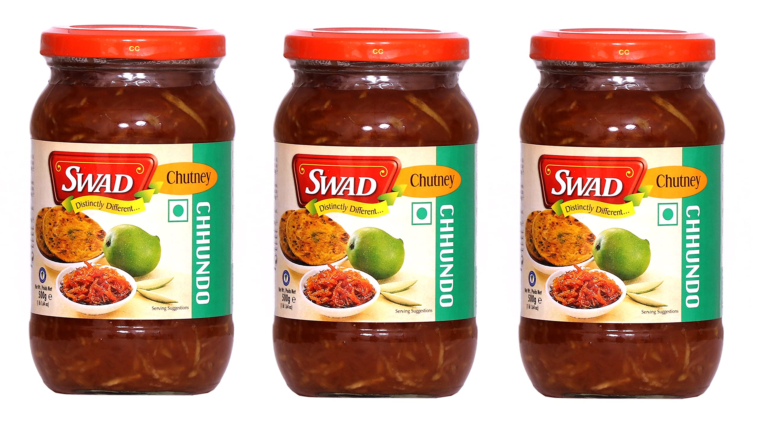 SWAD Traditional Delicious Mango Chhundo Pickle/Homemade Fresh Sweet Aam Chhunda/Meethi Chutney/Shredded Chatni Pouch-500g (Pack of 3)