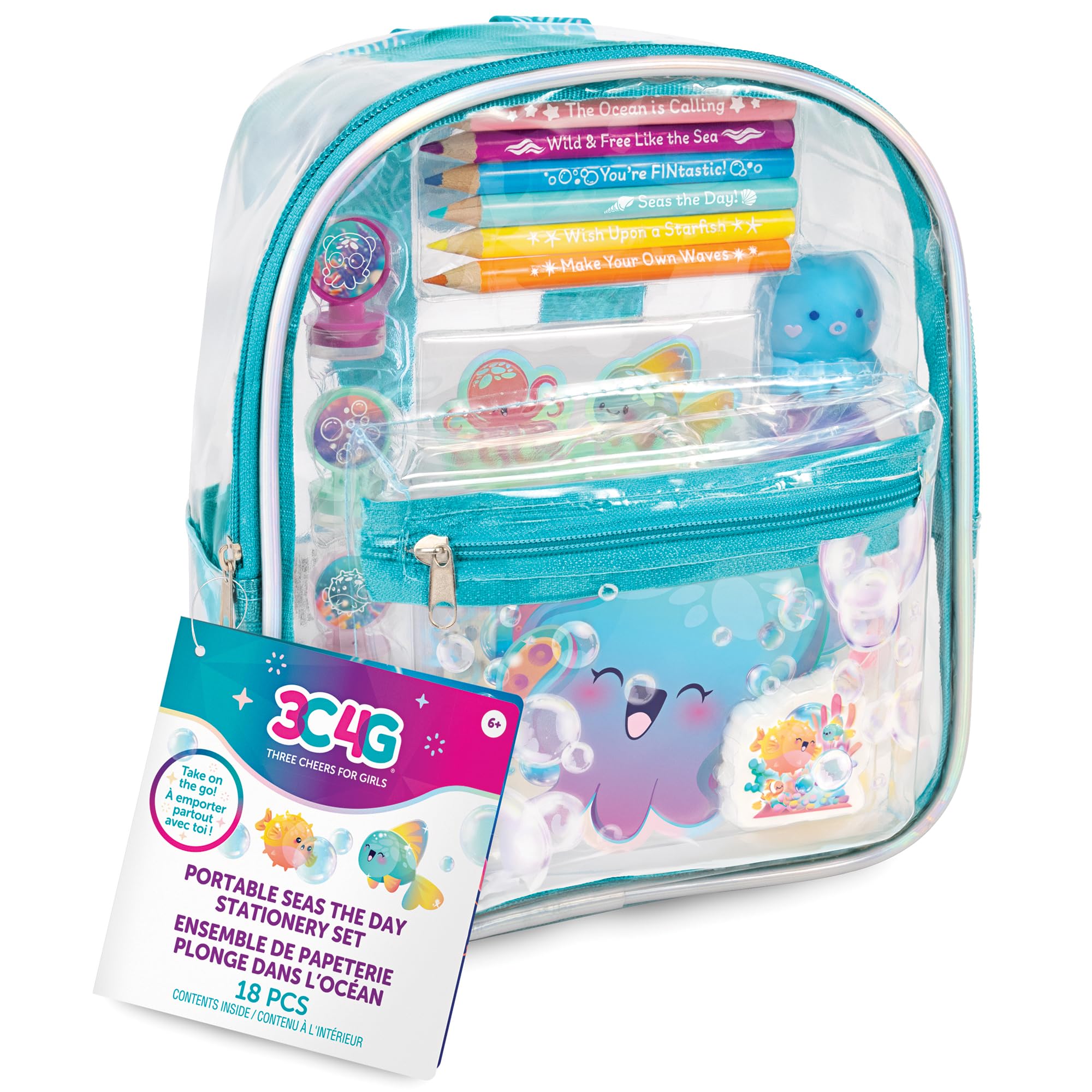 Amazon.com: 3C4G: Portable Seas The Day! Stationary Set - 8" Mini Backpack Case, Ocean Themed, Stickers-Highlighters-Color Pencils-Stamps-Note Pad, Girls & Kids : Toys & Games Amazon.com: 3C4G: Portable Seas The Day! Stationary Set - 8" Mini Backpack Case, Ocean Themed, Stickers-Highlighters-Color Pencils-Stamps-Note Pad, Girls & Kids : Toys & Games