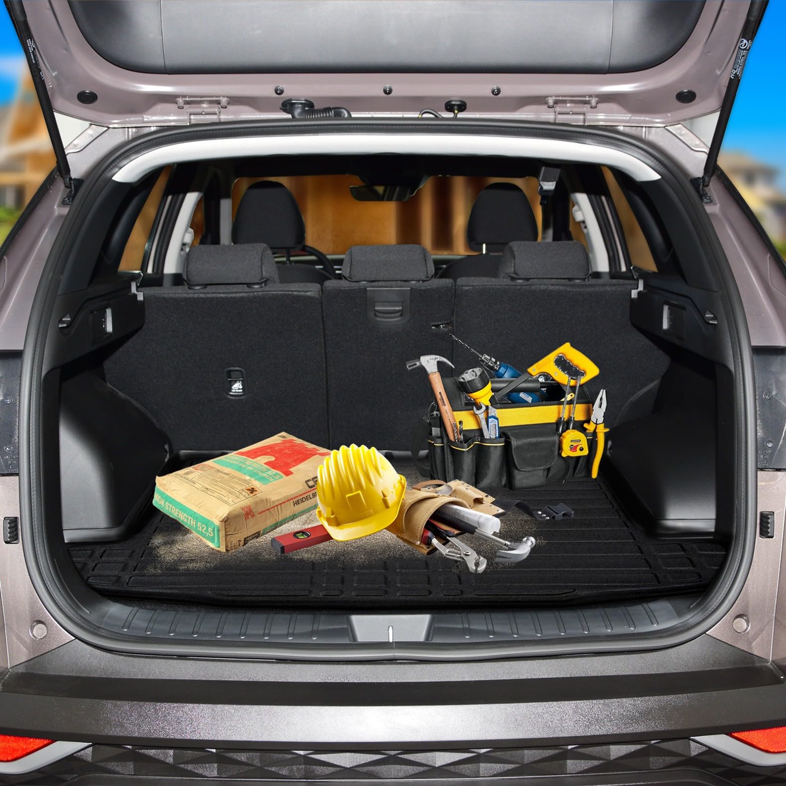 SCOUTT Vasca Bagagliaio per Jeep Renegade Dal 2014 Piano Superiore, in TPE su Misura, Proteggi Baule con Bordo Alto 4 cm, Antiscivolo, Inodore