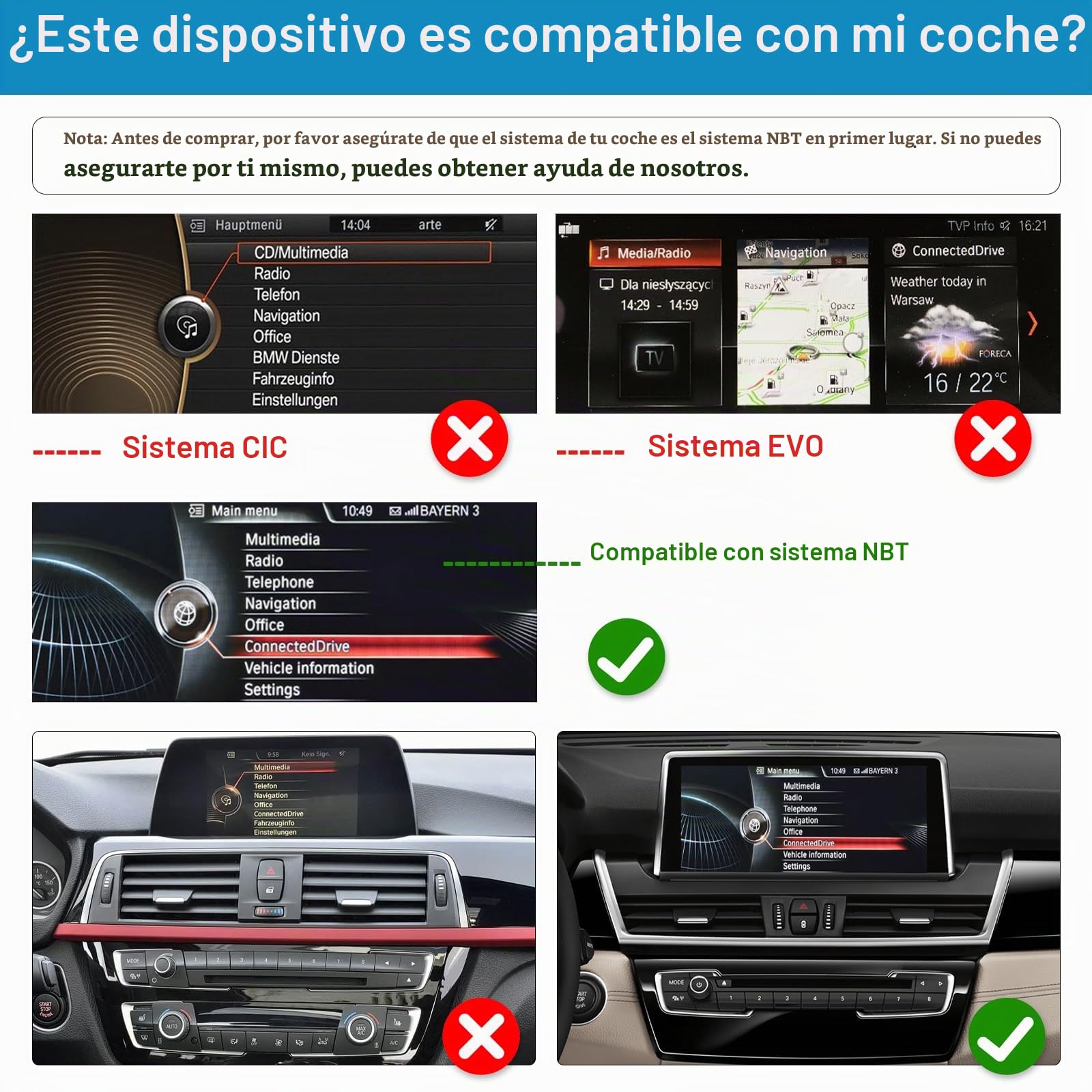 Autorradio de 12,3'', Apple CarPlay/Android Auto/Mirrorlink/GPS para BMW Serie 2 F45 F46 2013-2016 con Pantalla táctil NBT, actualización de estéreo para automóvil
