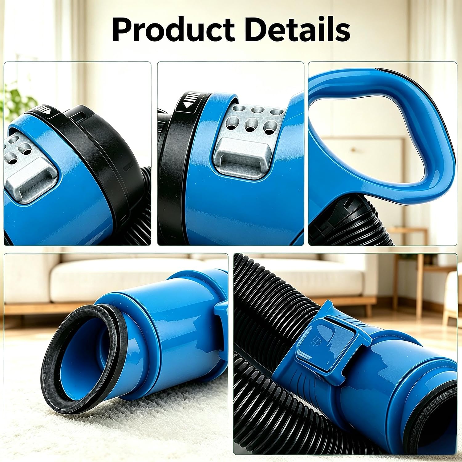 UV730 Replacement Hose Handle for Shark UV725 UV725 26 CU530 ZU561 ZU562 UV650 Navigator Lift-Away Upright Vacuum, Vacuum Hose (Blue）Parts with Cleaning Brush