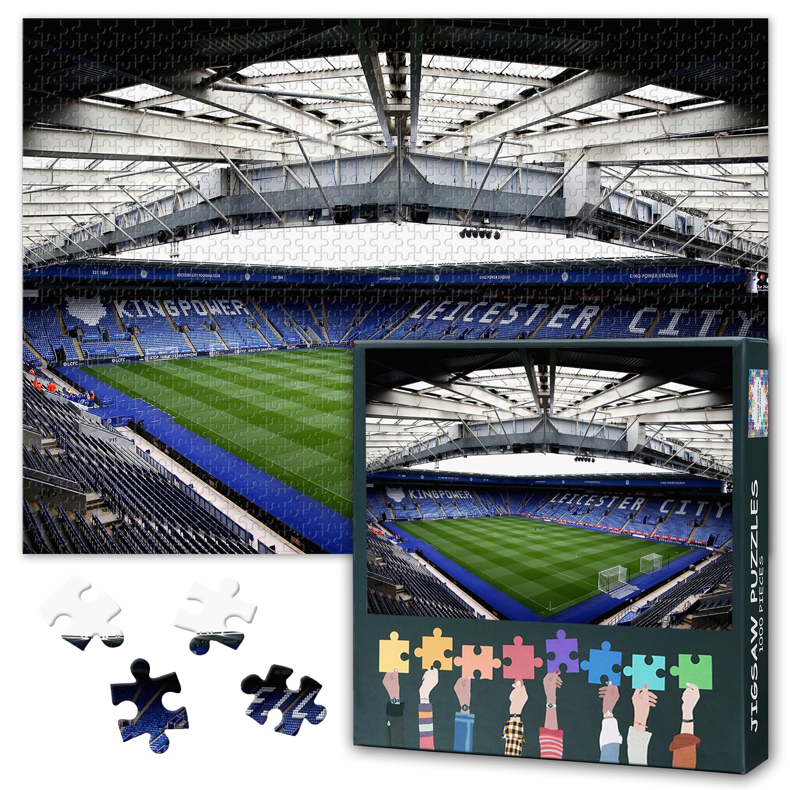 Skysports Football Leicester City Stadium 1000-Piece Puzzle – Gift for Puzzle Lovers | High-Definition Image, 50x70cm Finished Size, Hours of Enjoyment