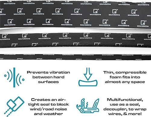 Miniatura 4 de SoundSkins SSK-Tape - Cinta de espuma acústica de celda cerrada, 10.8 pies cuadrados de 4 rollos (2 pulgadas, 1 pulgada de ancho y 1 pulgada de