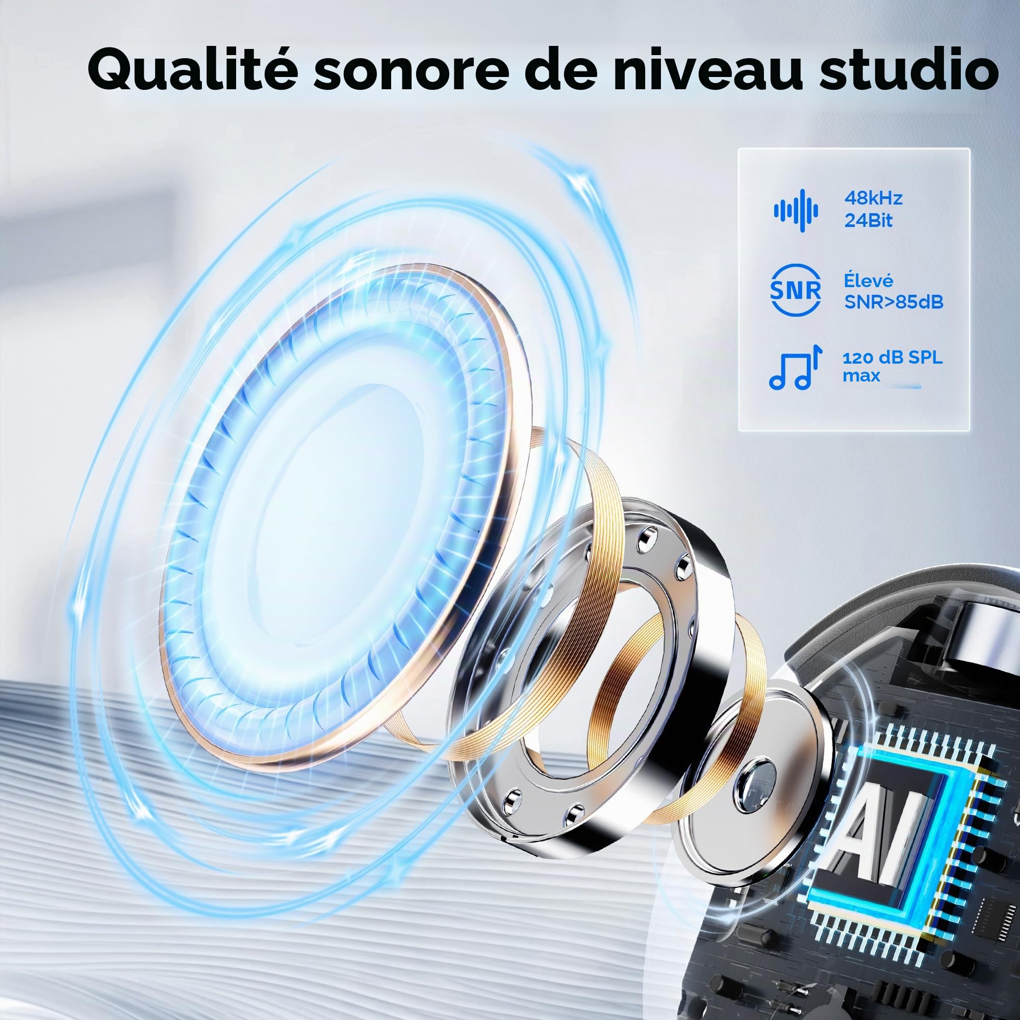 BOYA BOYALINK 3 Microphone cravate sans fil tout-en-un pour appareil photo/iPhone/Android, mini microphone avec réduction du bruit AI, durée de 30 h, portée de transmission de 300 m pour Vlog, TikTok