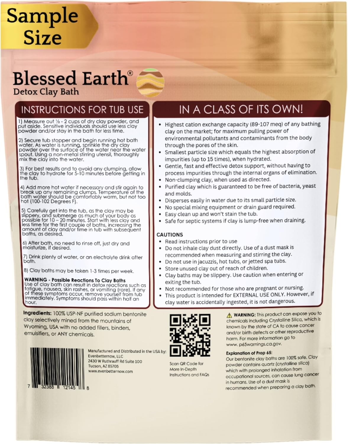Blessed Earth Detox Clay Bath, 100% Pure Sodium Bentonite Therapeutic Grade – Cleansing and Purifying, by Evenbetternow LLC, Sample Size 1 lb (16 oz) - Image 8