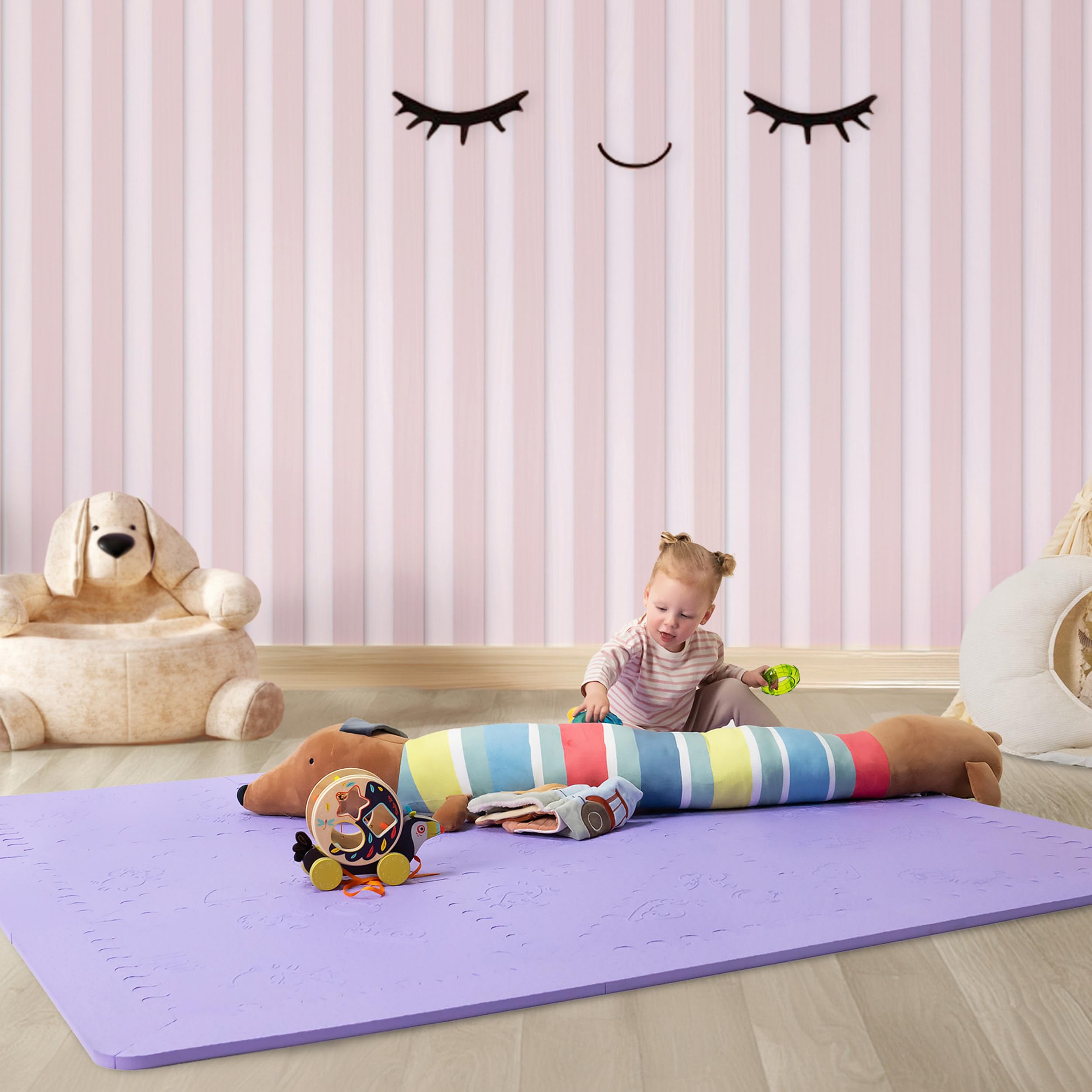 LuBabymats Foam (EVA), bardzo miękka podłoga dla dzieci, Lilac