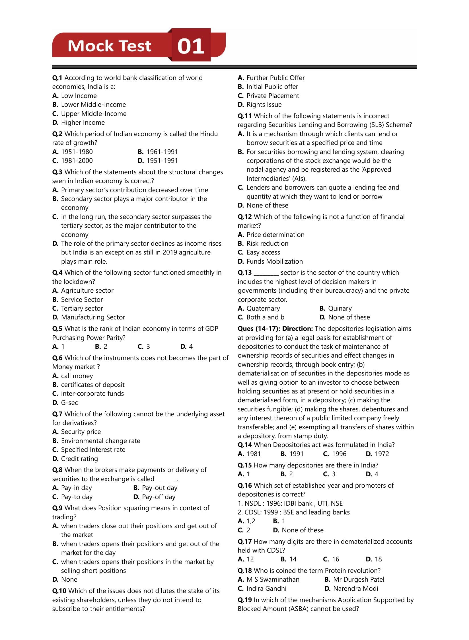Indian Economy & Indian Financial System - JAIIB Exam 2024 (Paper 1) - 5 Full Length Mock Tests (Solved Objective Questions) with Free Access to Online Tests 1