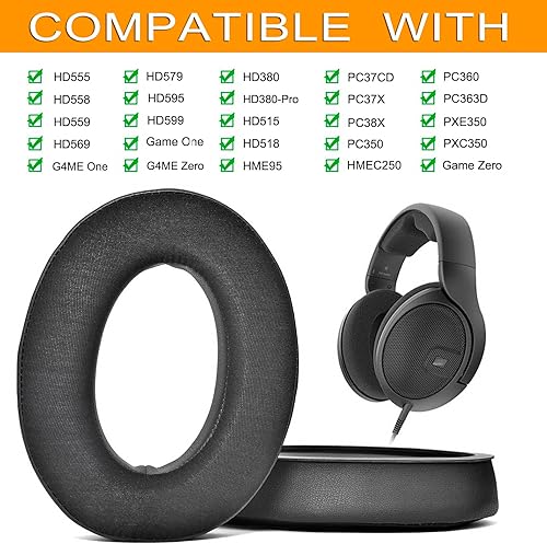 Miniatura 2 de Almohadillas de gel refrigerante compatibles con Sennheiser HD599HD598SECSSRHD595HD569HD558HD518HD515Game ZeroG4ME