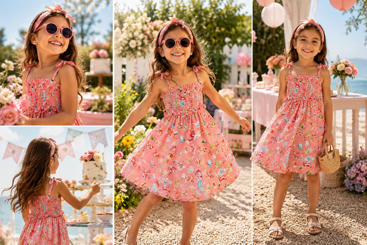 Mayoral Vestito Bambina 3-9 Anni in Cotone Estivo – Abito Bambina Mayoral con Fantasia Frutta, Spalline Annodate e Gonna Morbida, Outfit Estate Fashion Bambina Modello 3954