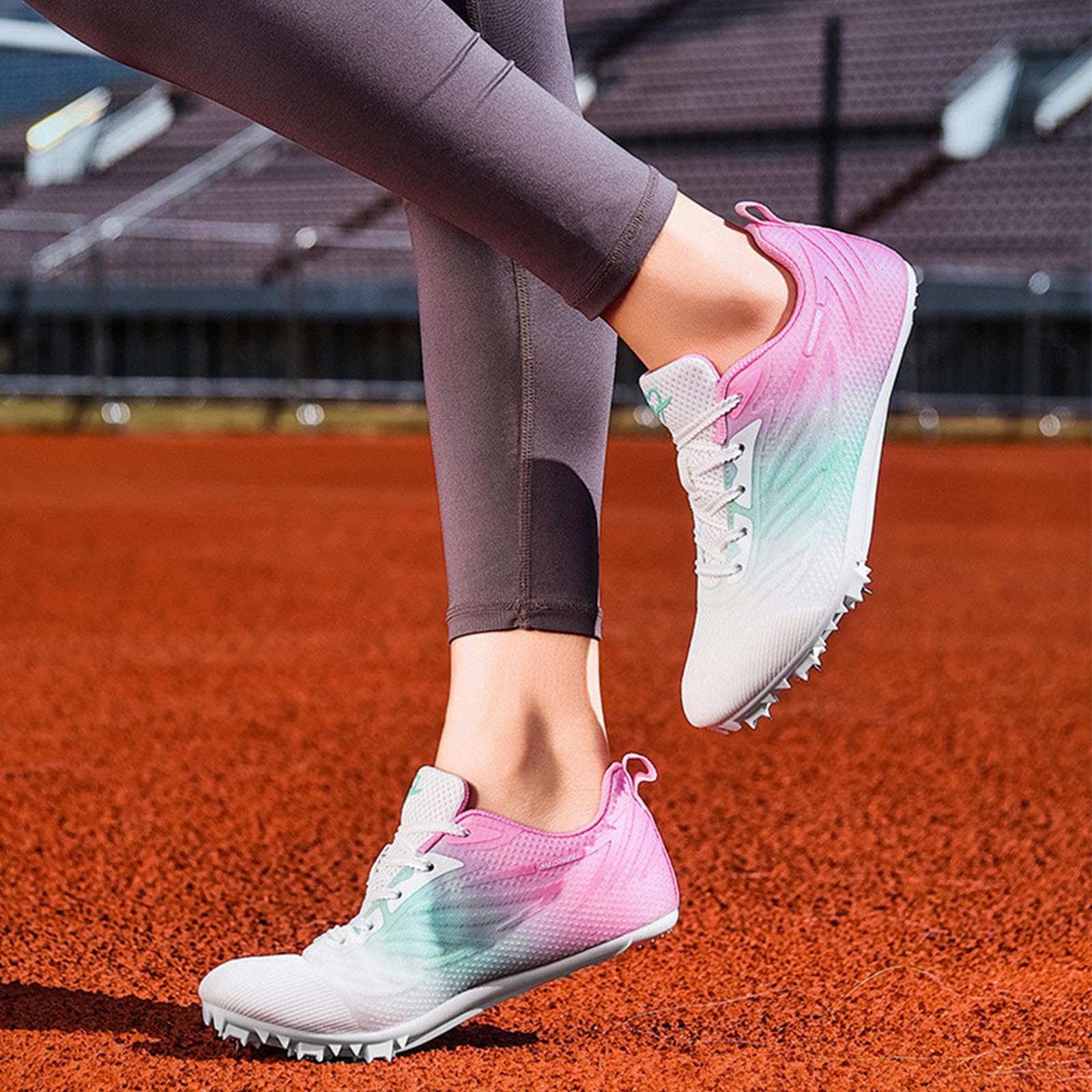 Zapatillas de Atletismo Mujer con 7 Clavos, Zapatos Correr Ligero Resistente ara Running Sprint Salto Largo,Training al Aire Libre