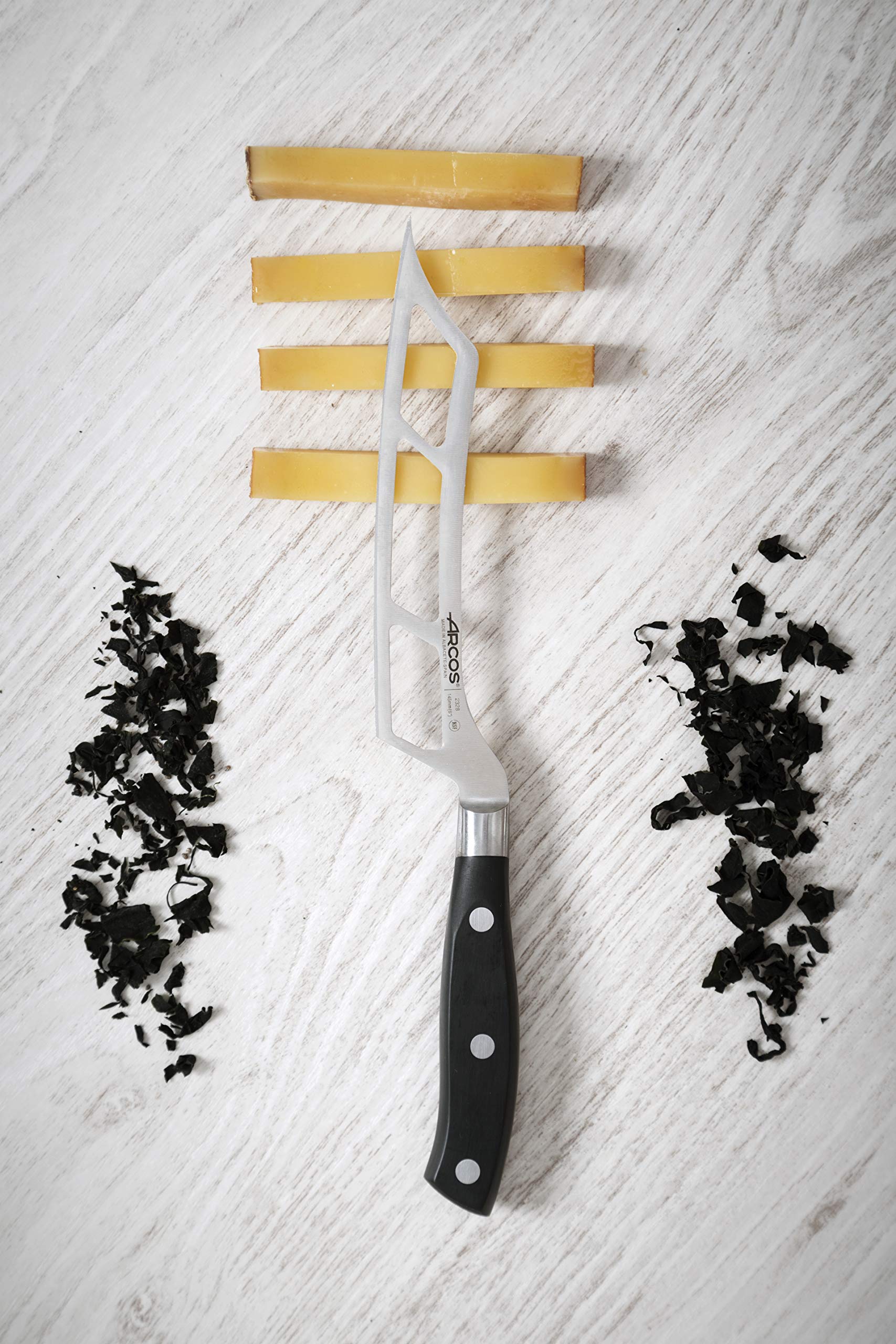 Arcos Serie Riviera - Käsemesser - Klinge aus Nitrum geschmiedetem Edelstahl 145 mm - HandGriff Polyoxymethylen (POM) Farbe Schwarz