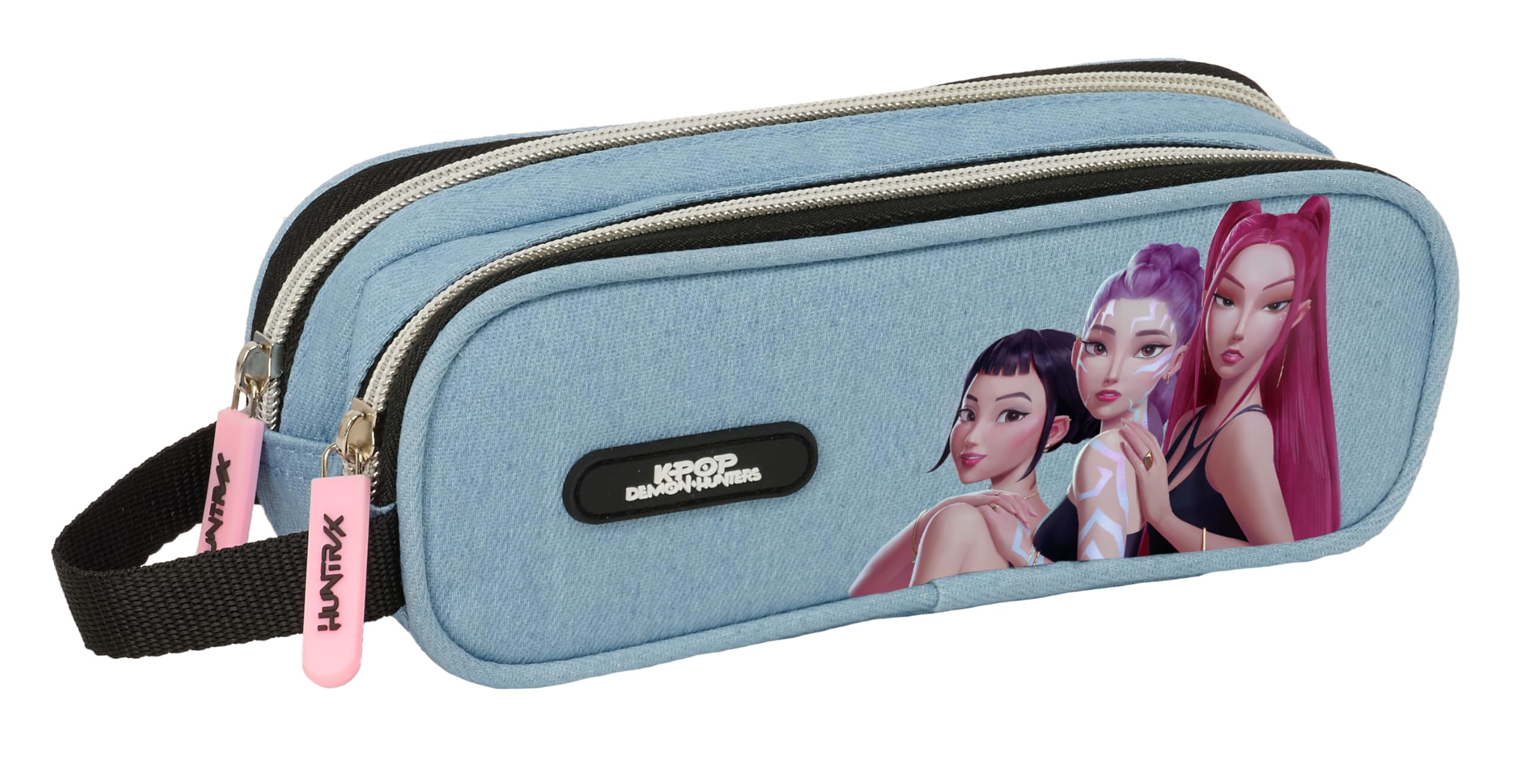 K-POP Demon Hunters – Huntr/X – Double Pencil Case, Children's Pencil Case, Ideal for School-Age Children, Comfortable and Versatile, Resistance, 21 x 6 x 8 cm