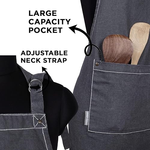 Miniatura 2 de Amour Infini - Delantal estampado, 100% algodón, diseño familiar de 27.5 x 33 pulgadas