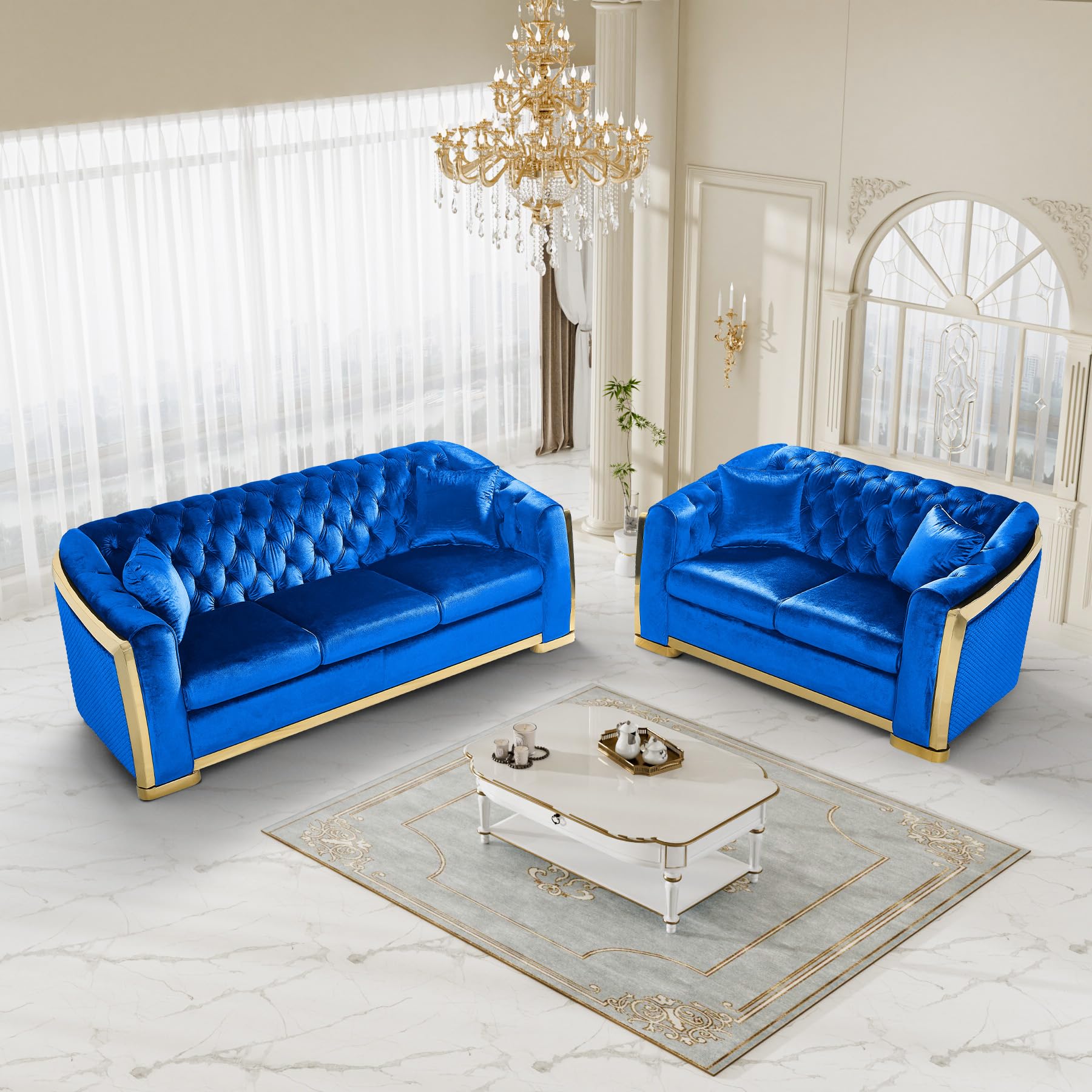 DAMAIFROM 5-Seat Velvet Sofa Set