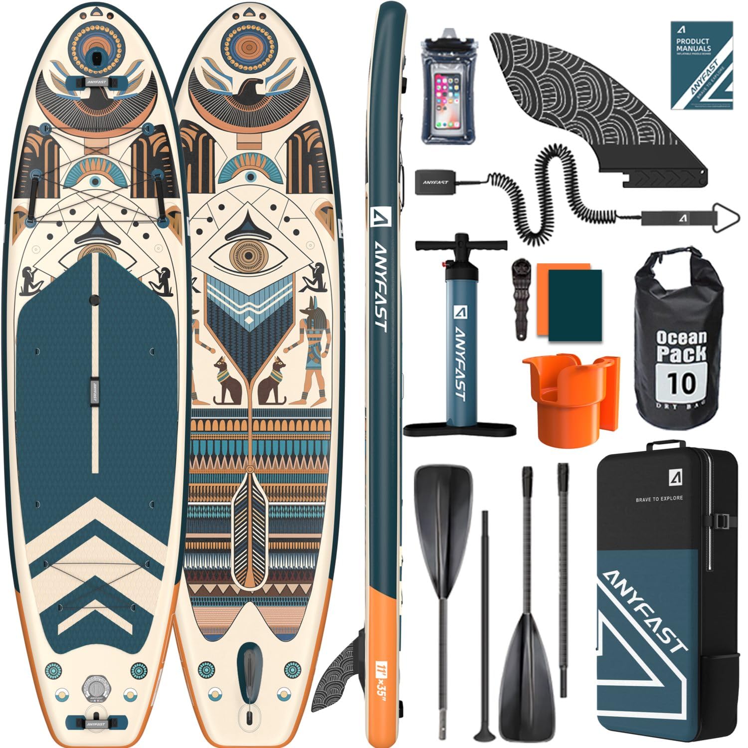 Tabla Paddle Surf Hinchable - Paddle Surf Hinchable para 2+1 Personas/Familia con Accesorios,Stand Up Paddleboard para Adultos & Todos los Niveles