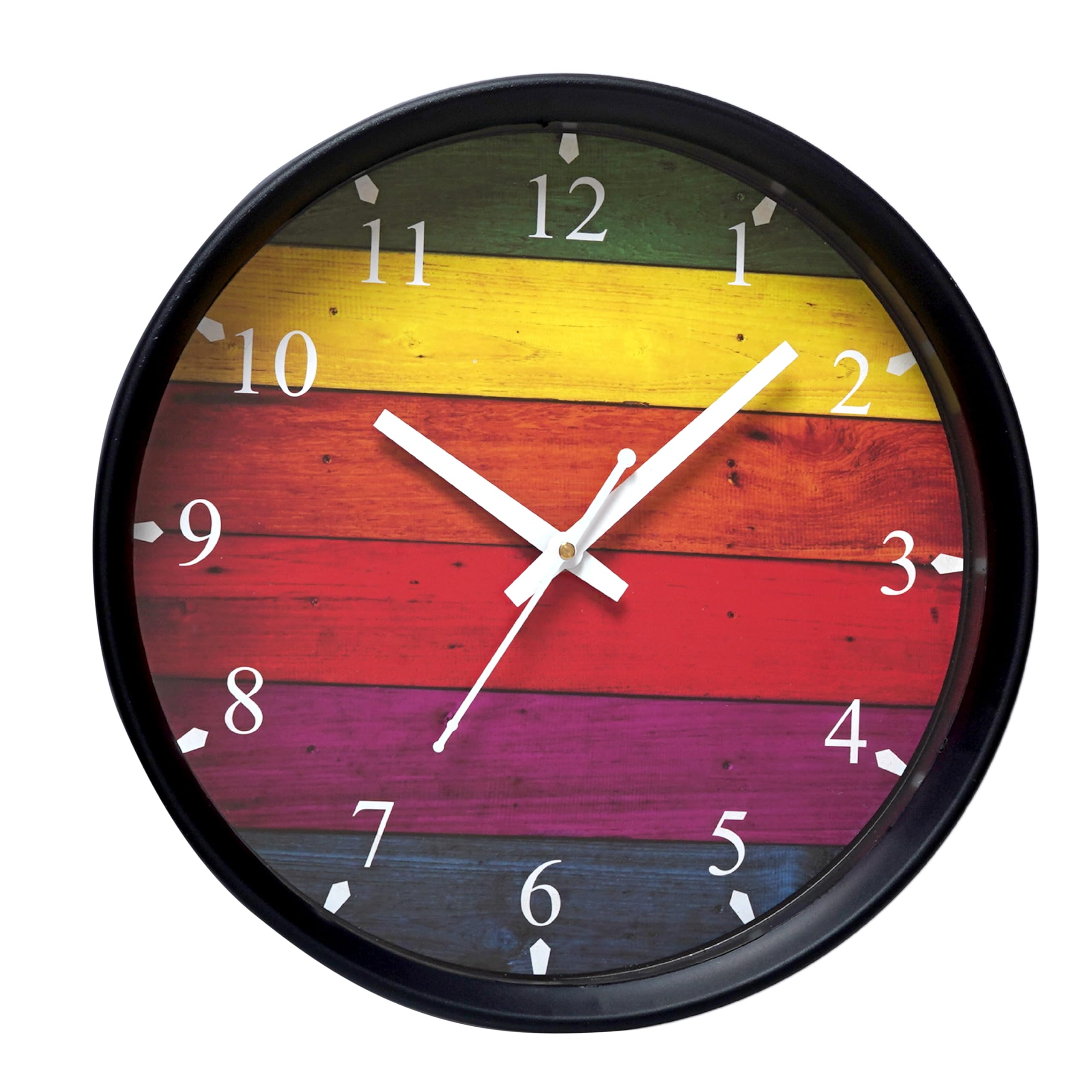 Zoliva Wall Clock 12" Silent Quartz Decorative Latest Wall Clock Non-Ticking Classic Clock Battery Operated Round Easy to Read for Room/Home/Kitchen/Bedroom/Office/School (A12-Pink-Clock)