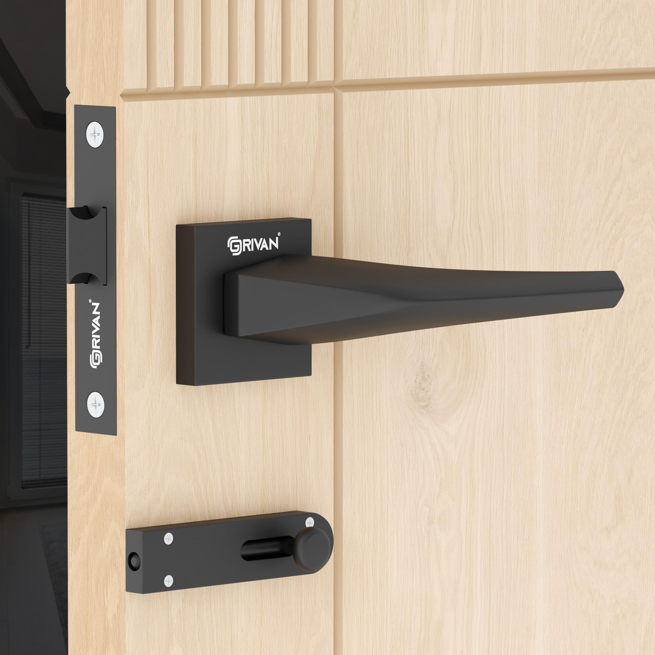 GRIVAN Rose Gold Mortise Lock Set - Secure Your Home -9