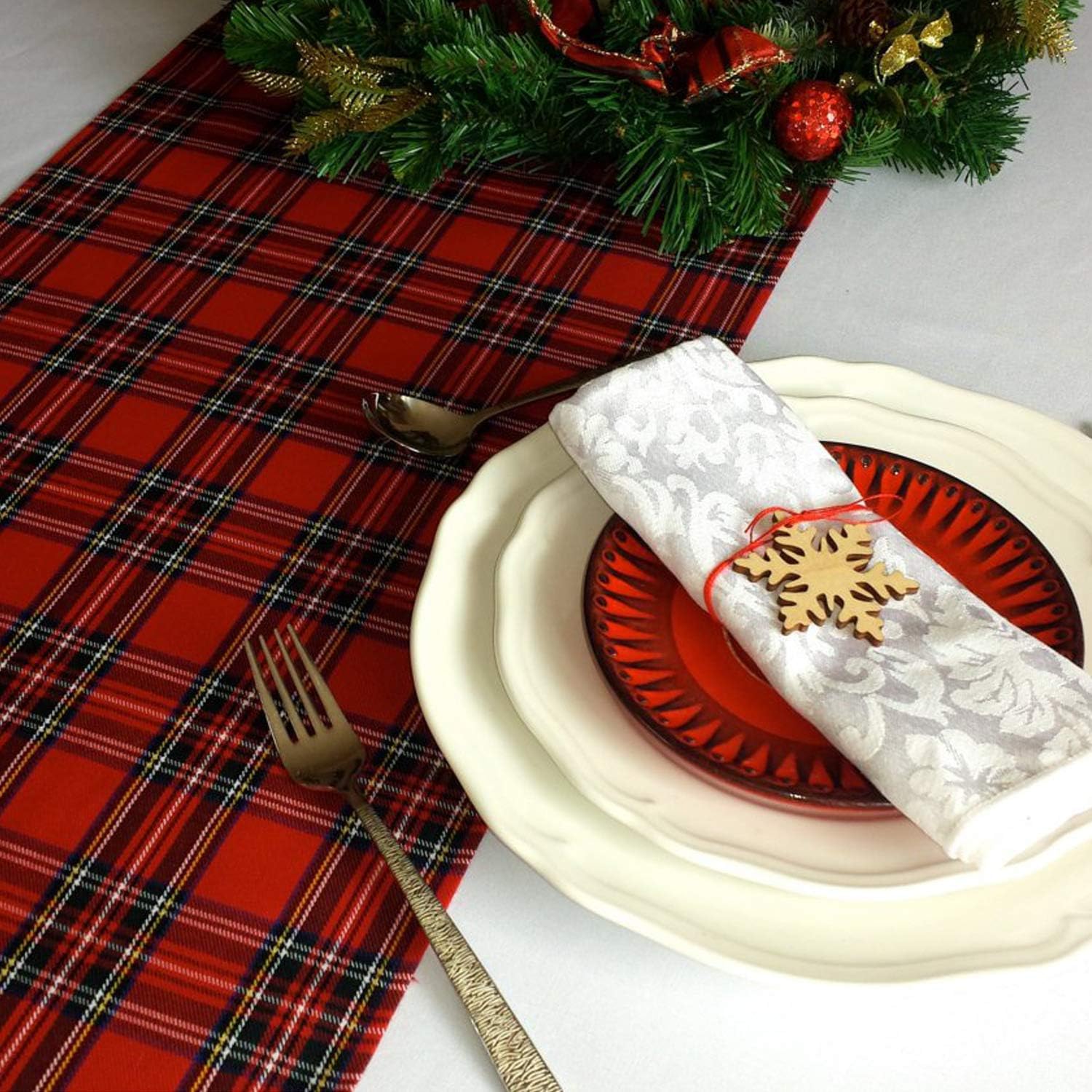 70% Off Everything Joysail Tartan Plaid Table Runner for Home Kitchen Dinner Party Holiday Christmas Table Decorations - Scottish Christmas Table Runners 72 Inch