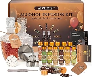 Whiskey Gifts for Men, Whiskey Decanter Set Bottles Infuser, Alcohol Infusion Kit with Spices, Cocktail Making Kit for Gin Vodka, Christmas Birthday Bourbon Gifts for Him Dad Husband Drink Lovers