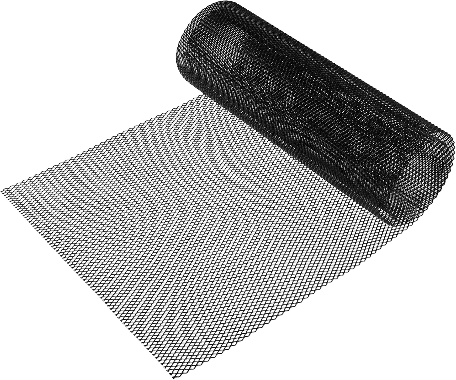 Car Grill Mesh, 40x13 Inch 8x4mm Rhombic Hole Car Pickup Truck Grille Mesh Sheet Air Intake Insert Universal for Car Multifunctional Aluminum Alloy Black