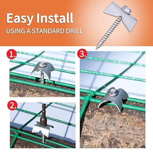 Miniatura 4 de 50 clavos de cerca, grapas de alambre de acero para maderas blandas, reutilización de clavos de grapas de valla con fijador de alambre para malla de