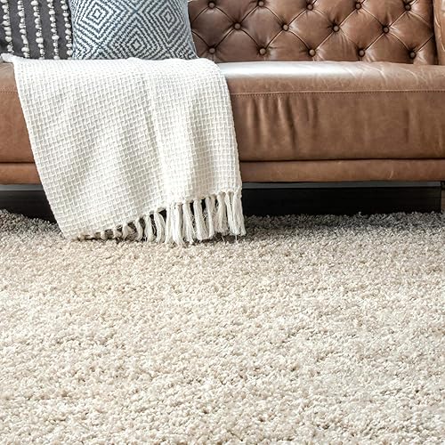 Miniatura 3 de nuLOOM Arden Homely Shag Alfombra de pasillo, 2 pies 8 pulgadas x 8 pies, beige
