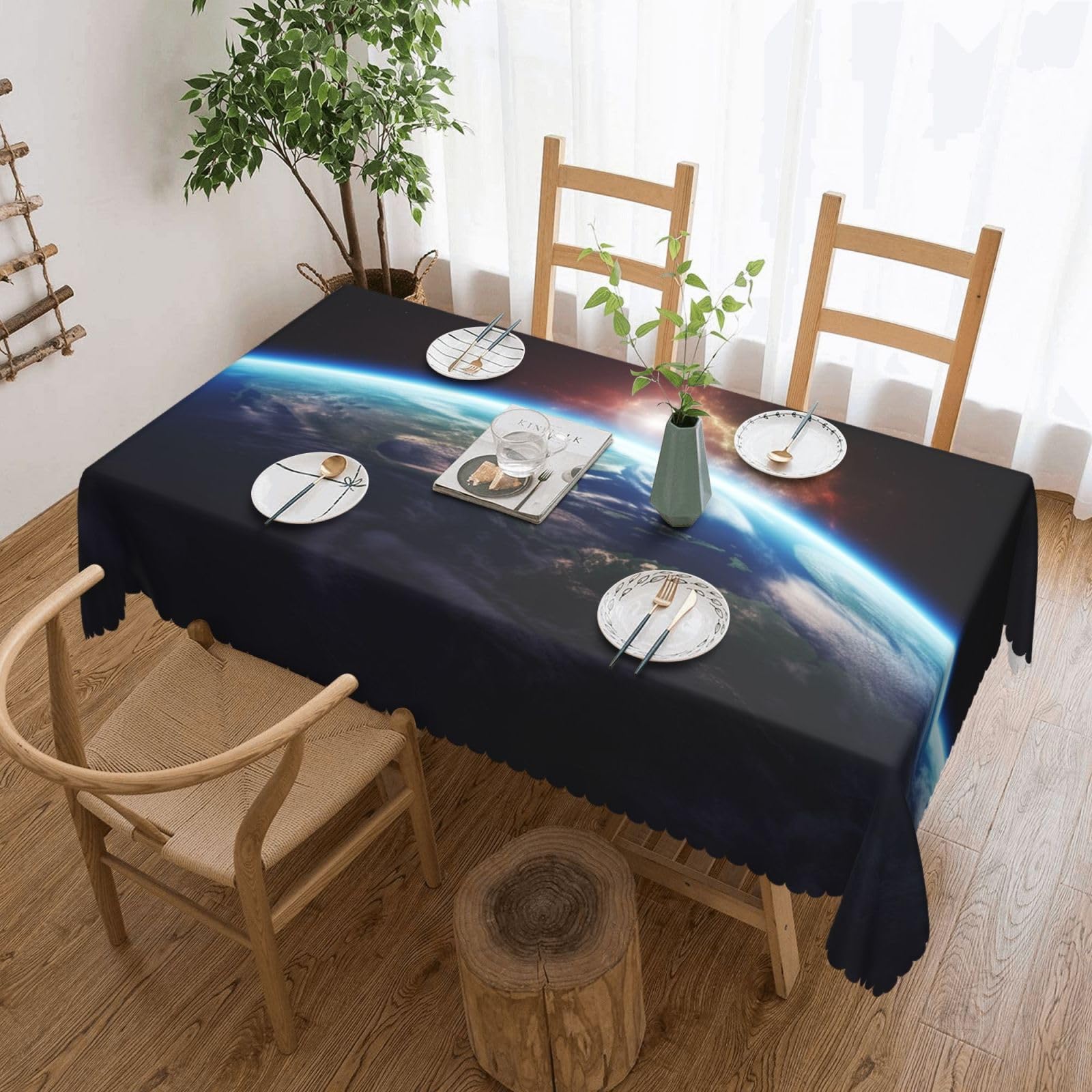 Nappe galaxie rectangulaire pour repas intérieur et extérieur